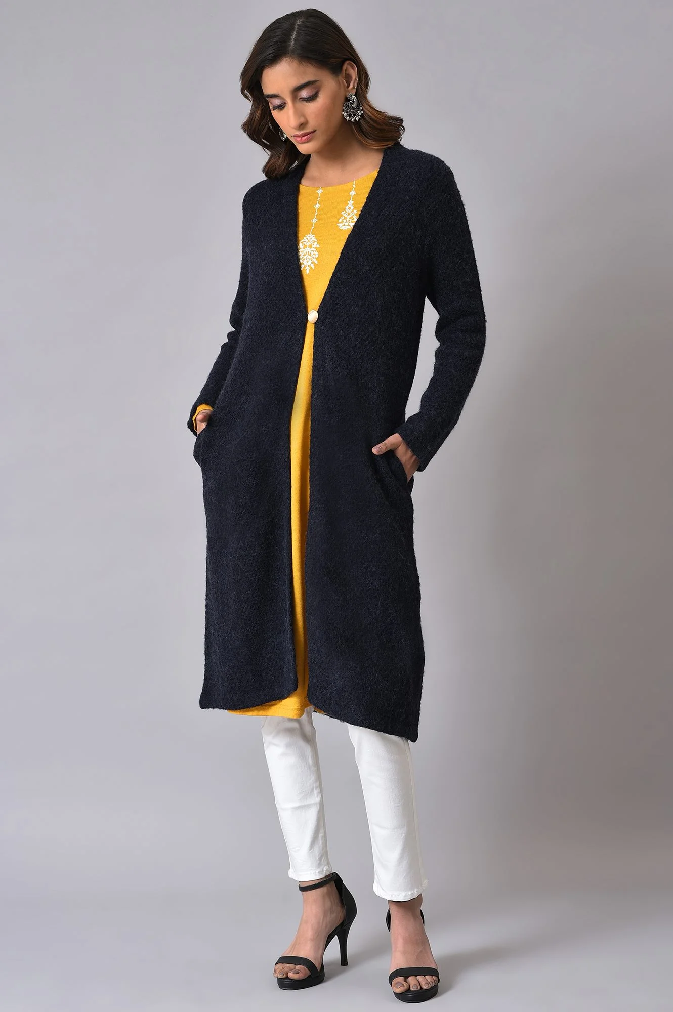Blue Winter Women Cardigan - Image 6