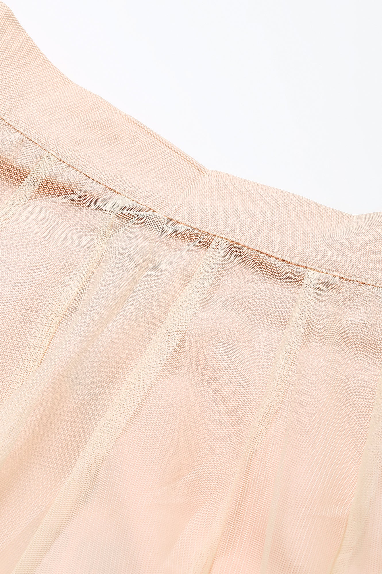Blush Pink Mesh Flared Skirt - Image 6