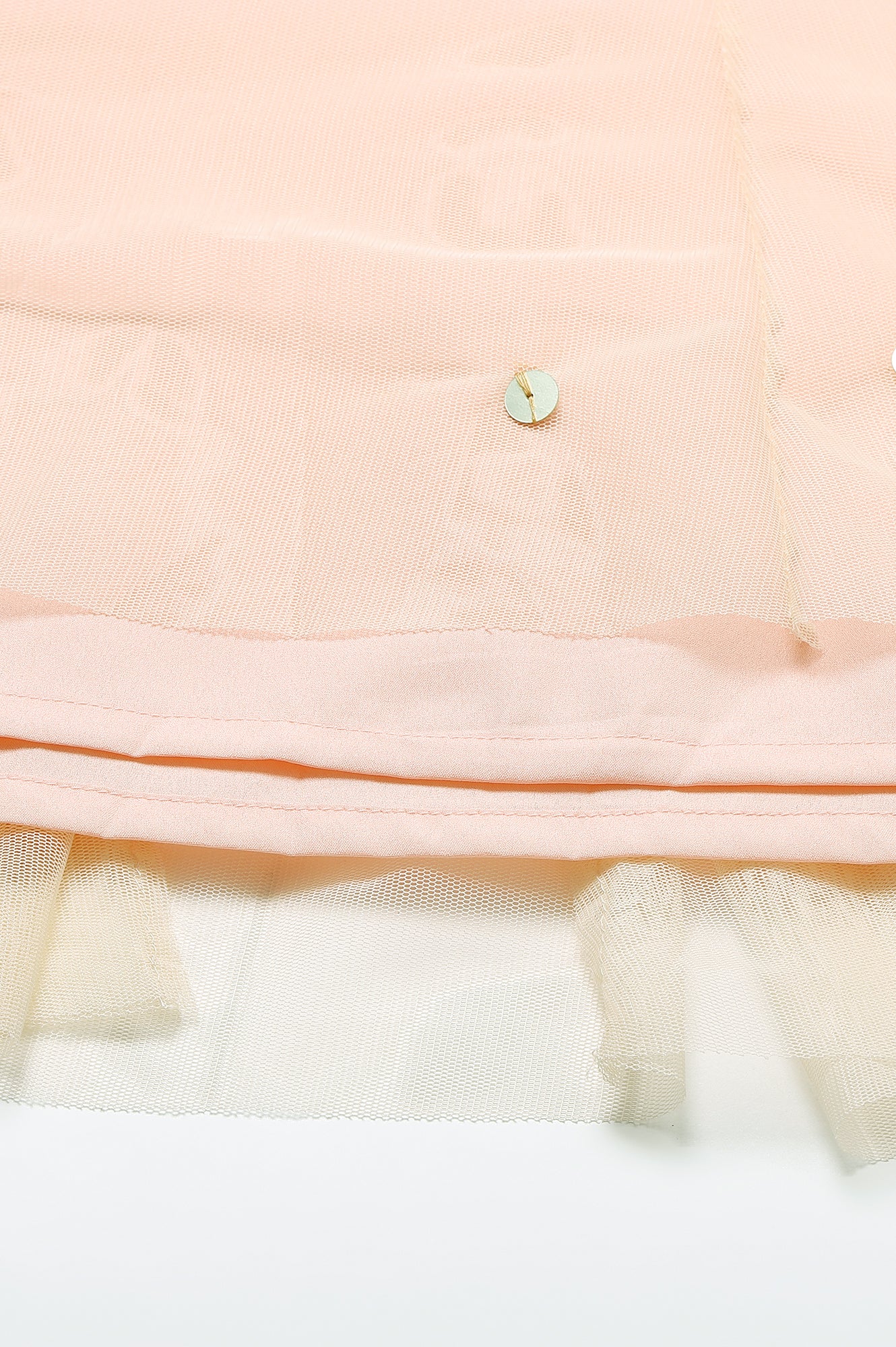 Blush Pink Mesh Flared Skirt - Image 7