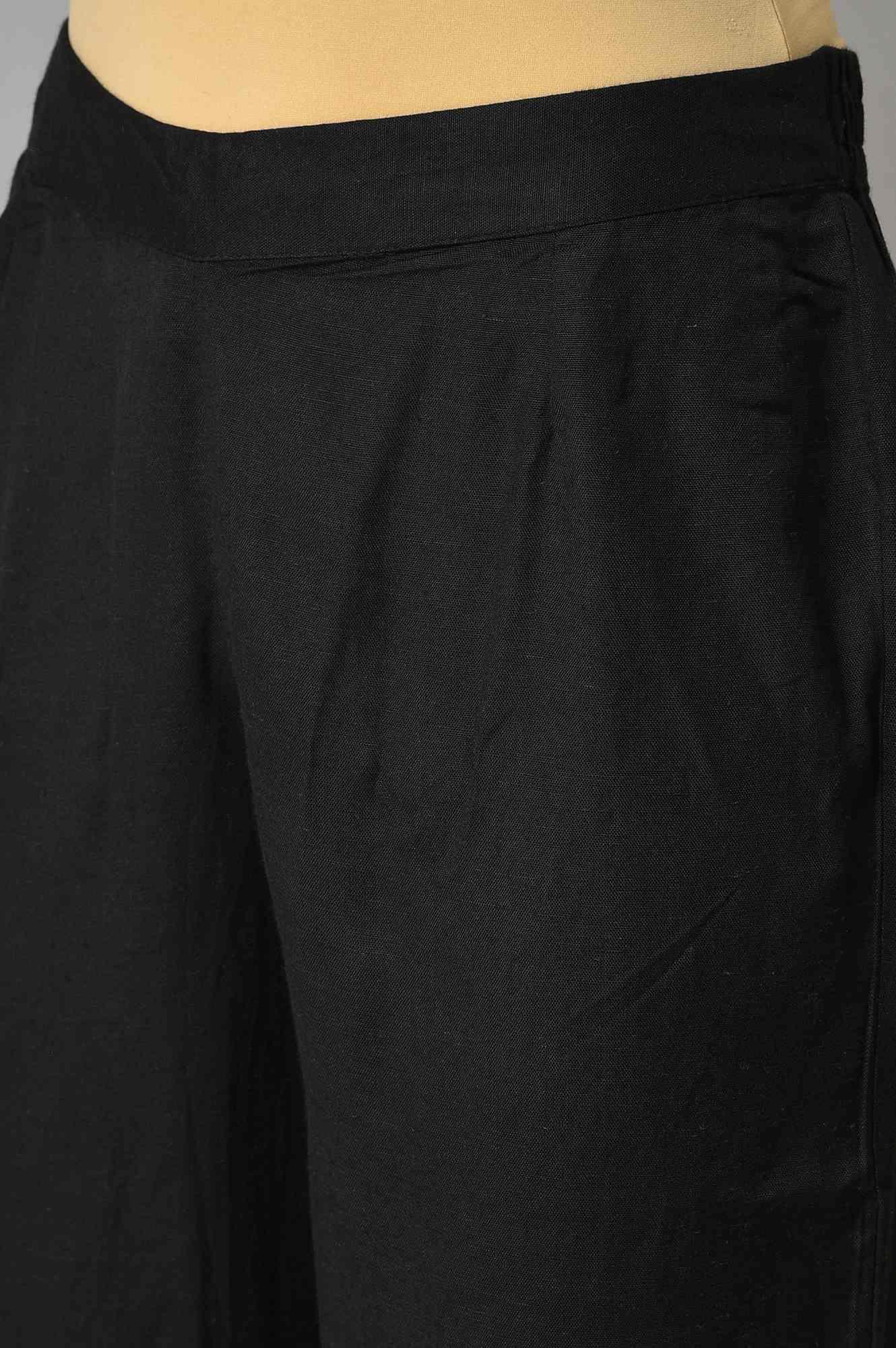 Brick Red Thread Embroidered Kurta Set with Black Pants - Image 8