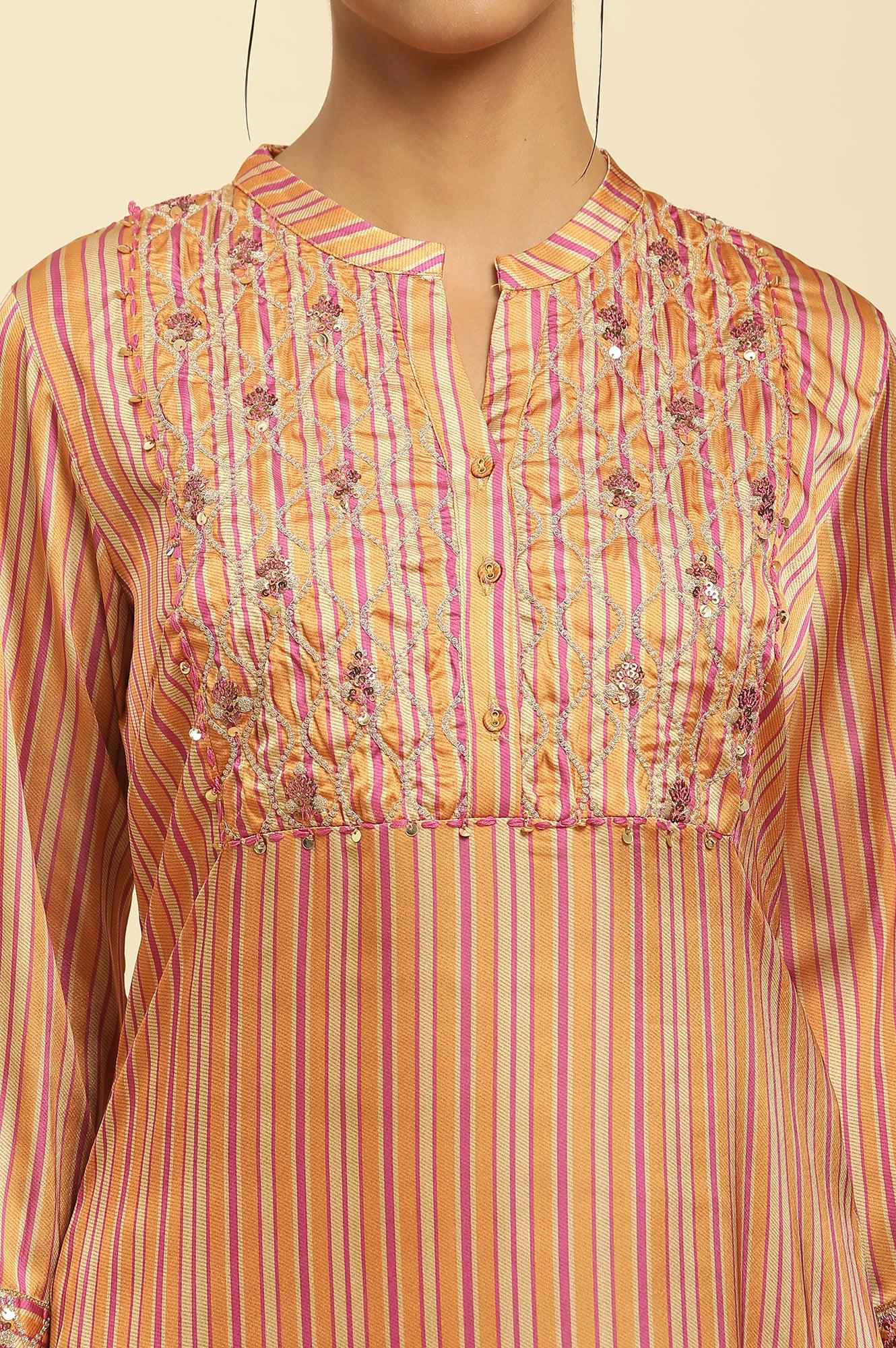 Bright Multi-Coloured Embroidered Kurta - Image 6