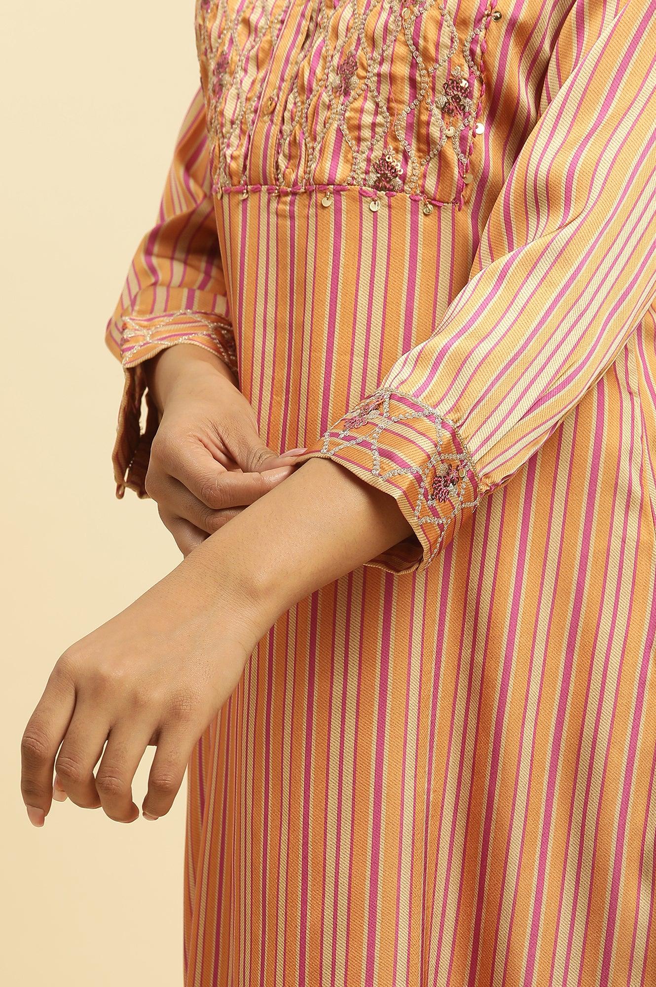 Bright Multi-Coloured Embroidered Kurta - Image 7