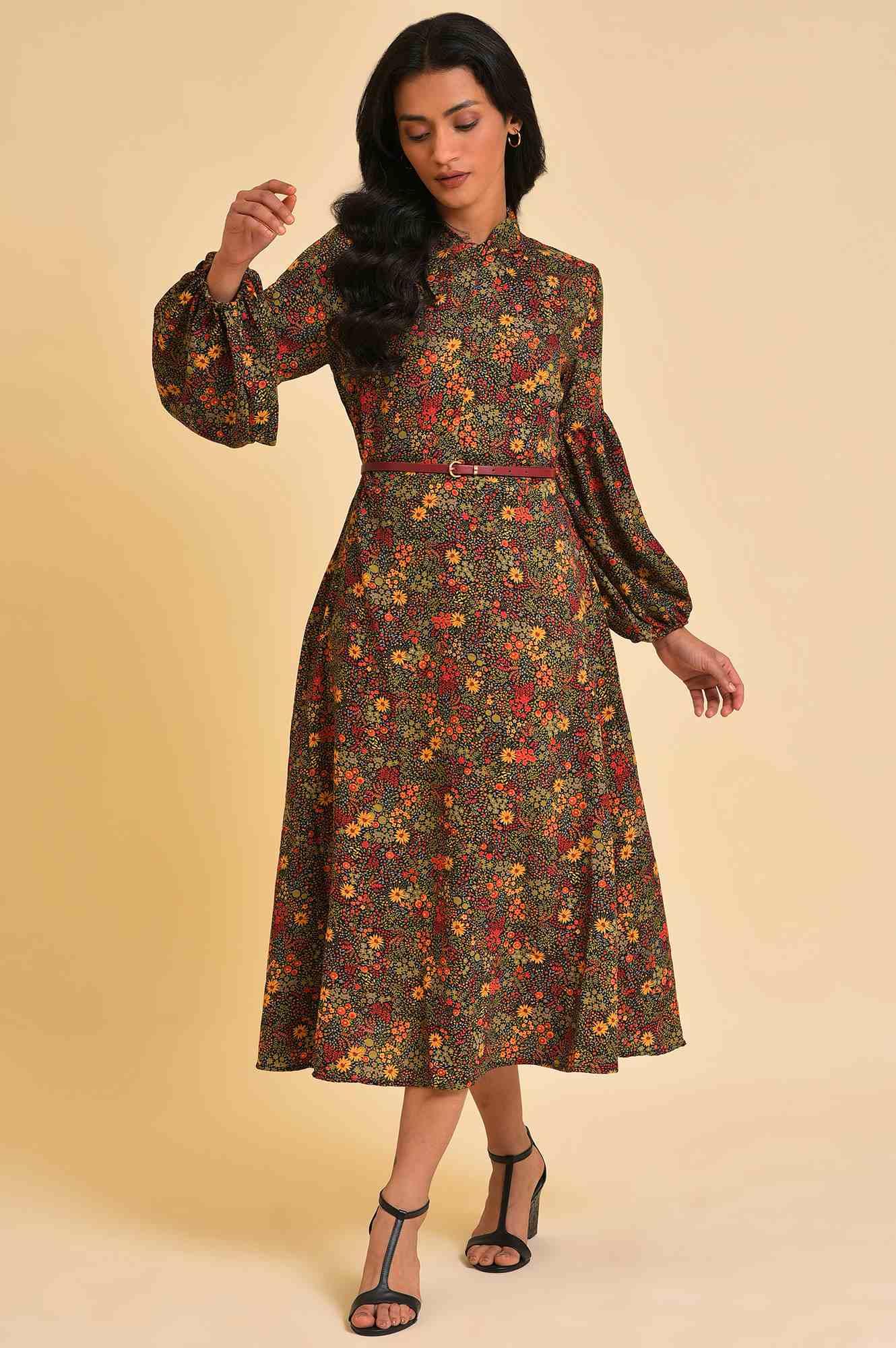 Bright Multi-Coloured Floral Print Dress - Image 6