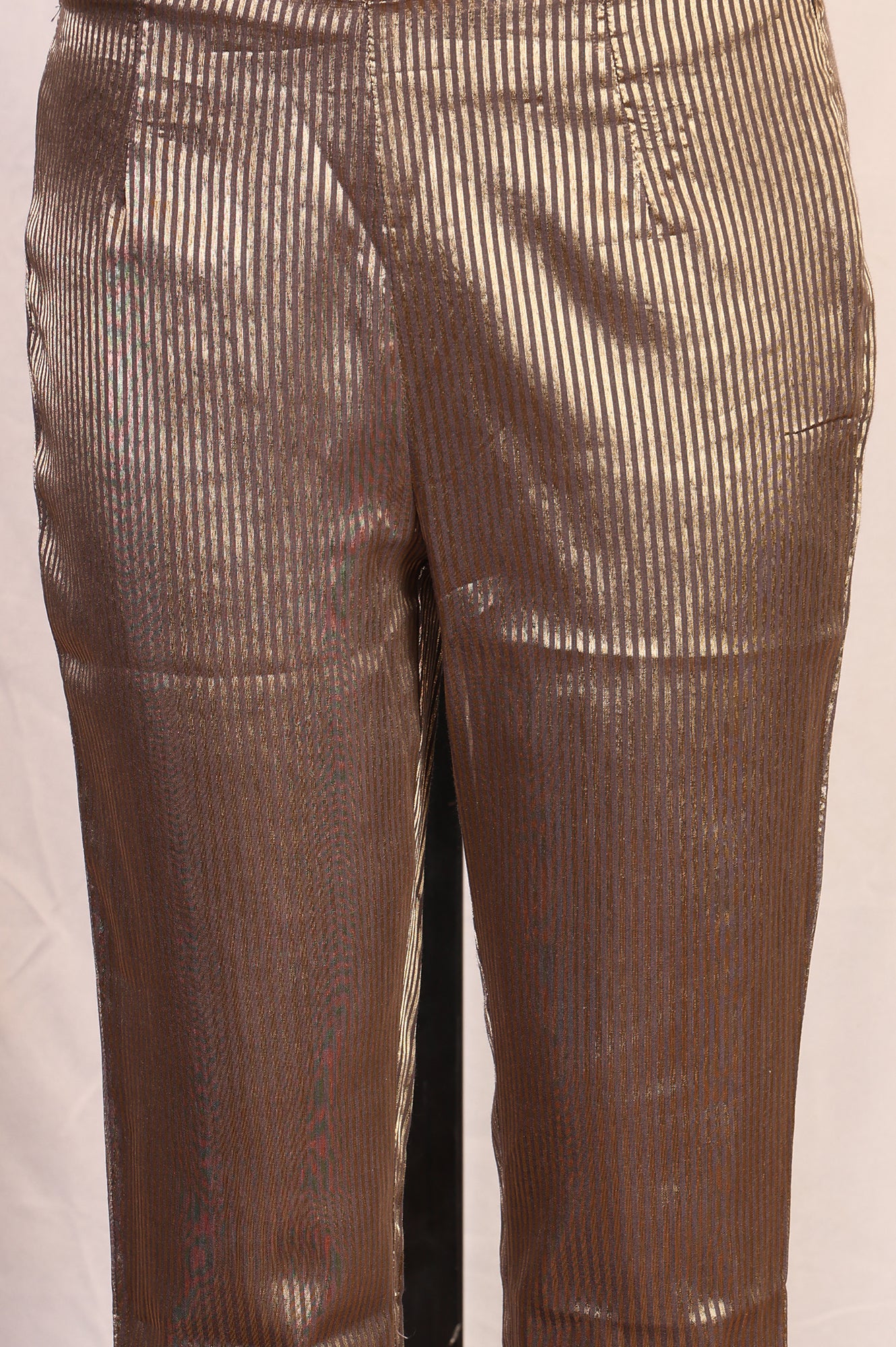 Brown Embroidered Jacquard Straight Kurta with Pants and Dupatta Set - Image 6