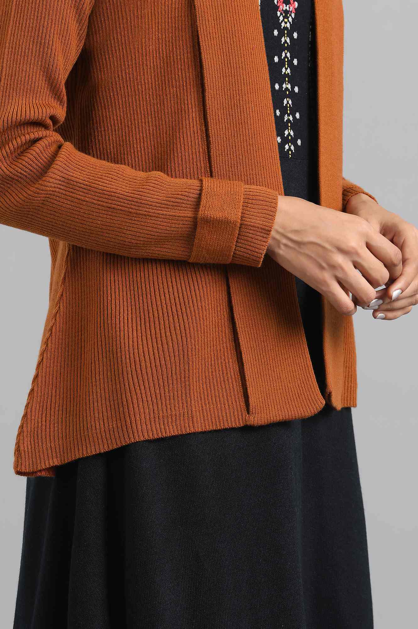Brown Front Open Basic Cardigan - Image 6