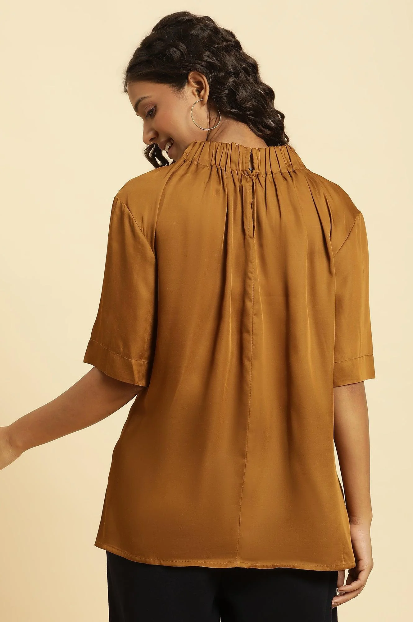 Brown Satin Western Top - Image 3
