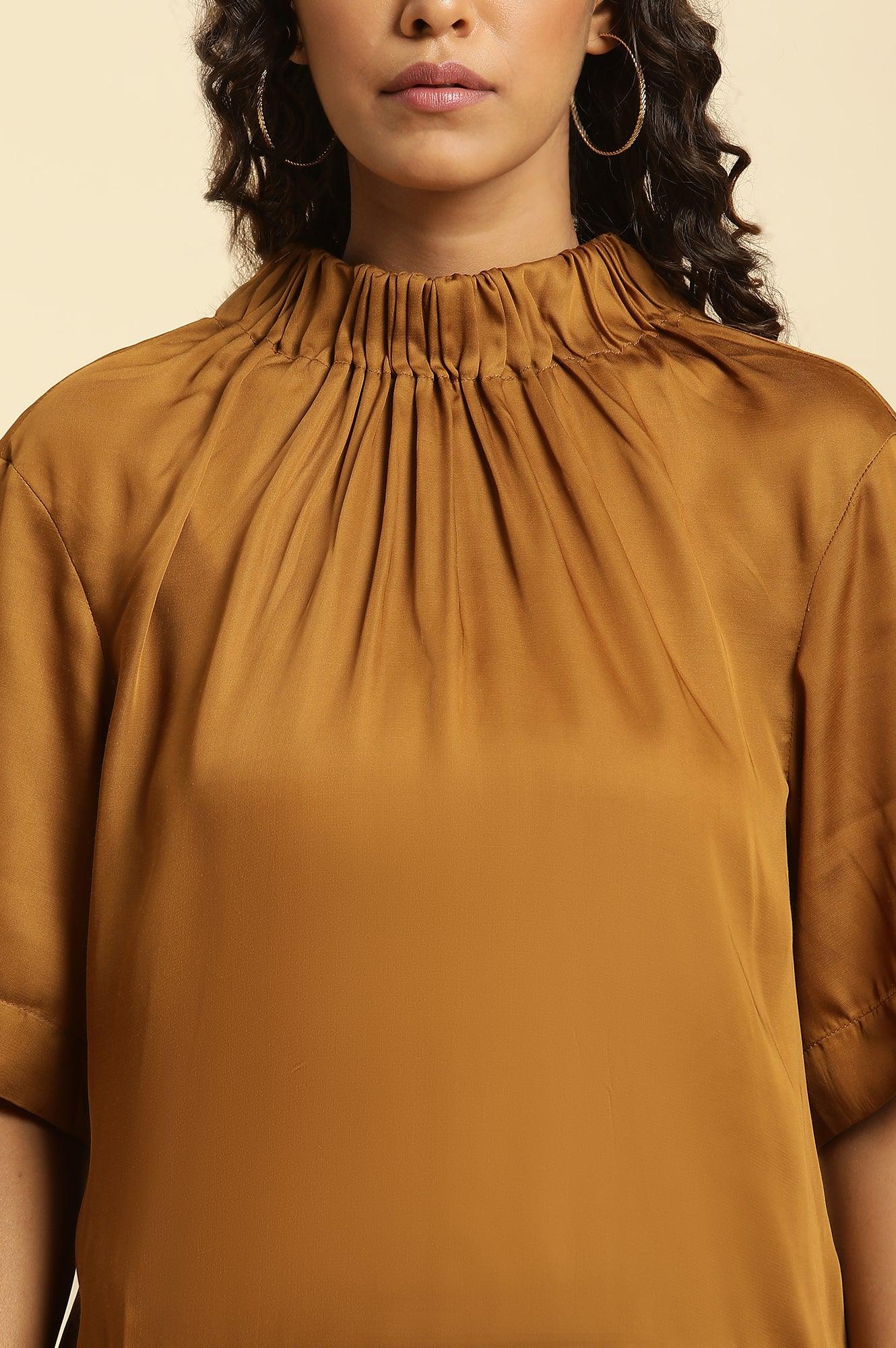 Brown Satin Western Top - Image 6