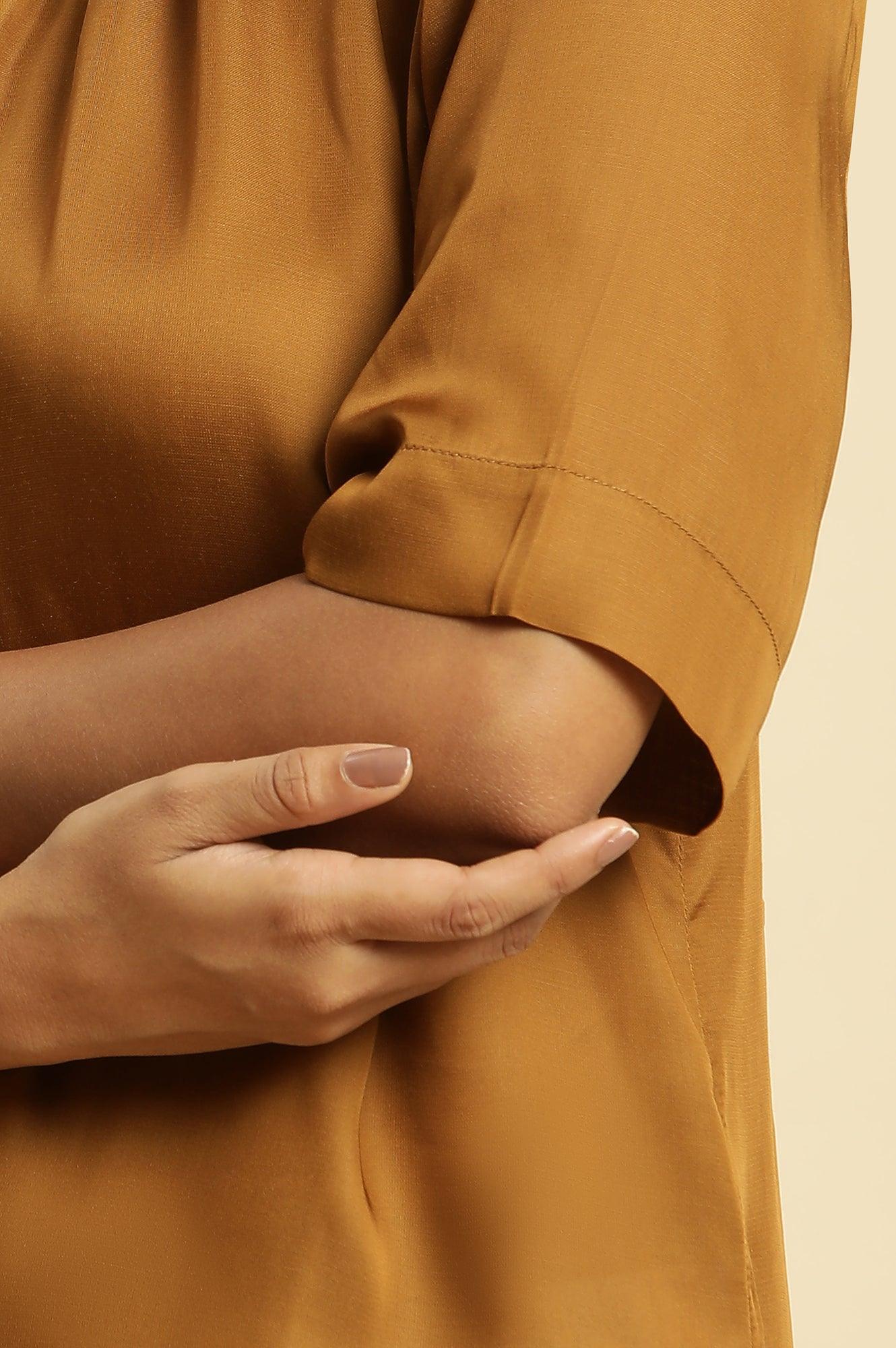 Brown Satin Western Top - Image 7