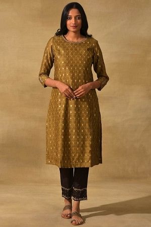 Brown Soild Slim Pants - Image 5
