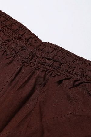 Brown Solid Knitted Churidar - Image 6