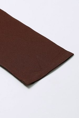 Brown Solid Knitted Churidar - Image 7