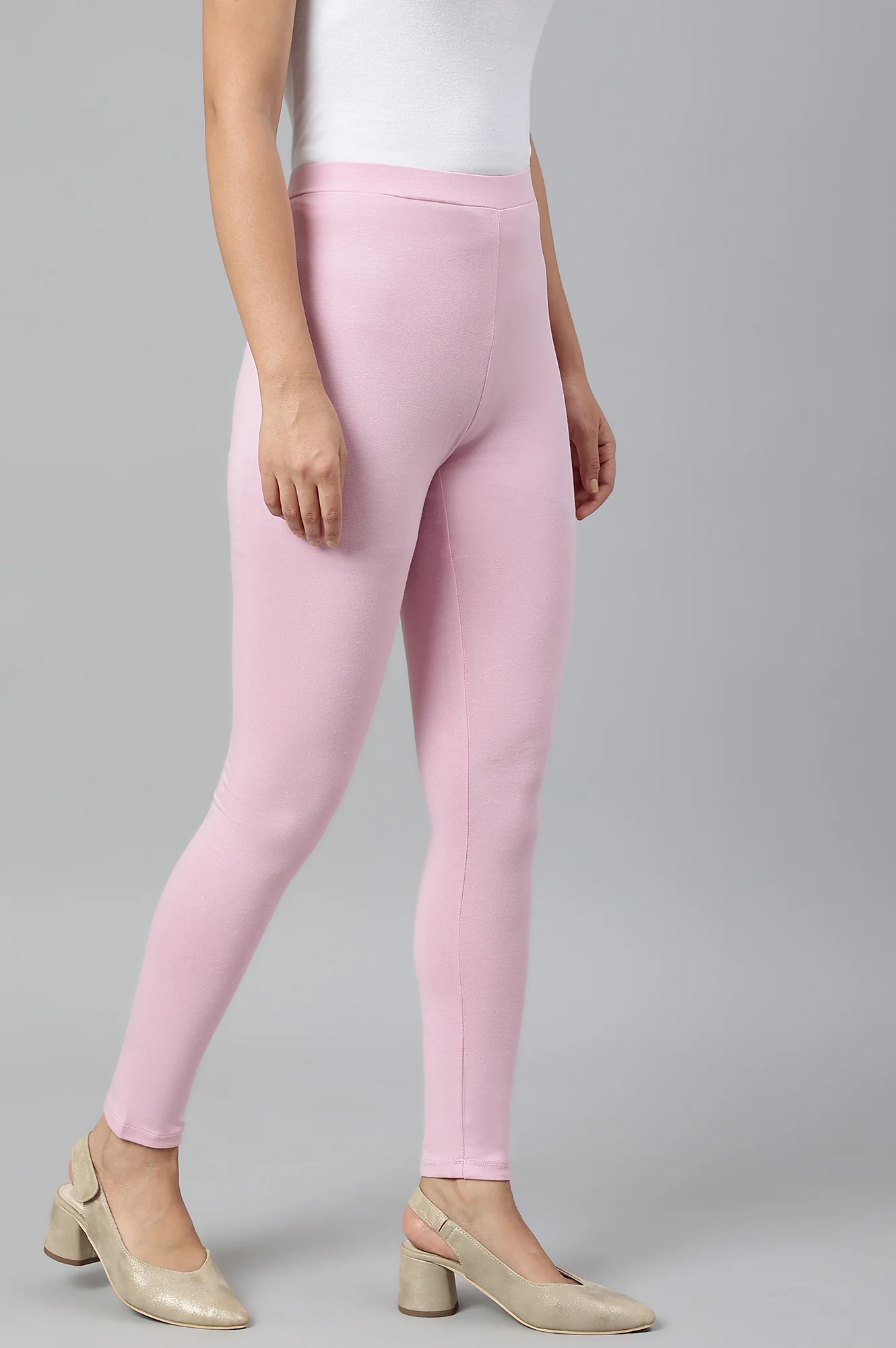 Cameo Pink Solid Knitted Women Tights - Image 3