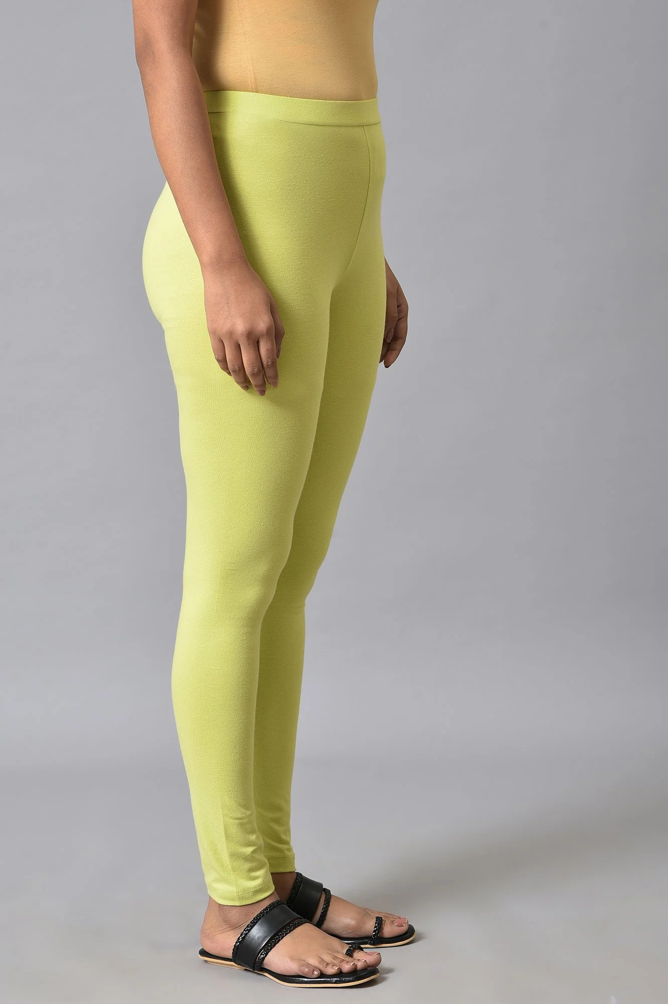 Celery Green Cotton Jersey Tights - Image 4