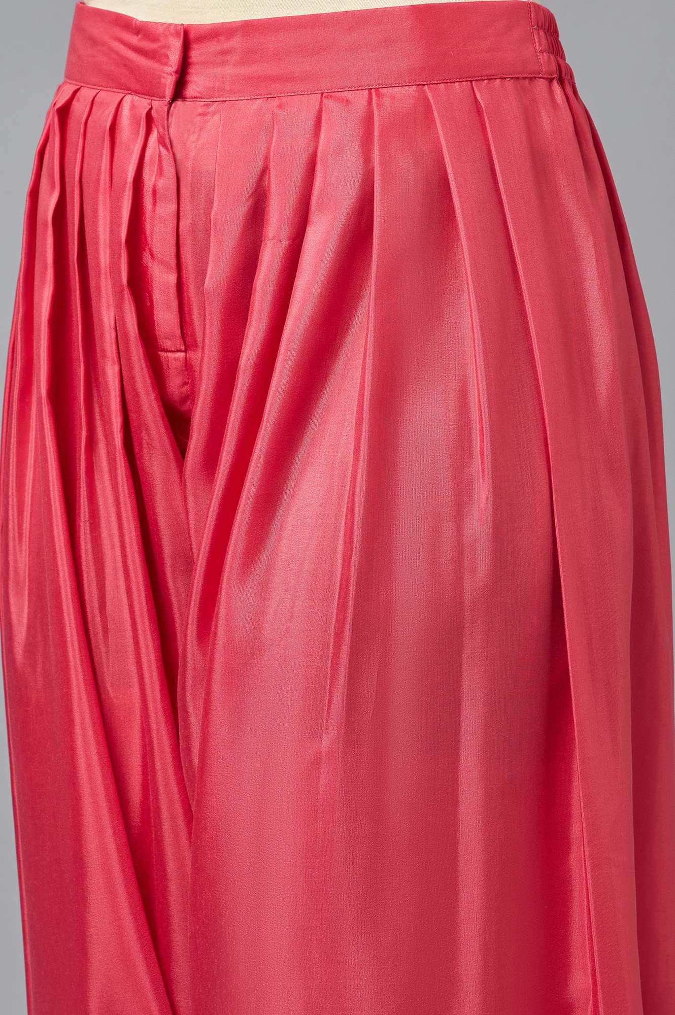 Coral Red A-line kurta, Salwar and Dupatta Set - Image 6