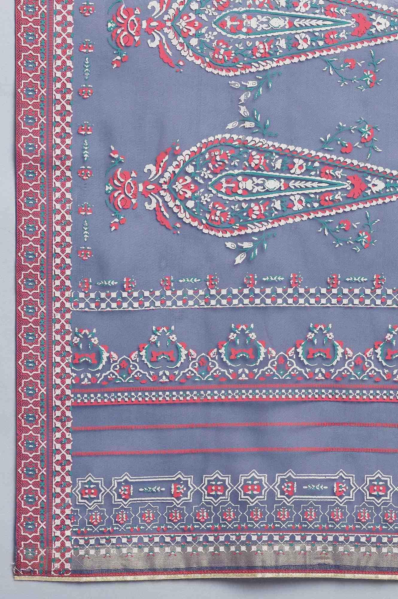 Coral Red A-line kurta, Salwar and Dupatta Set - Image 7