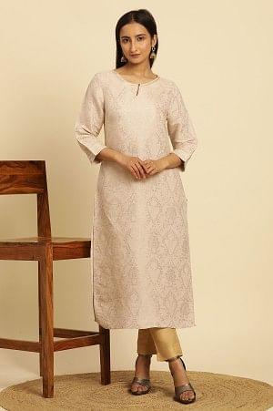 Creame Rayon Dobby Embellished Festive Kurta