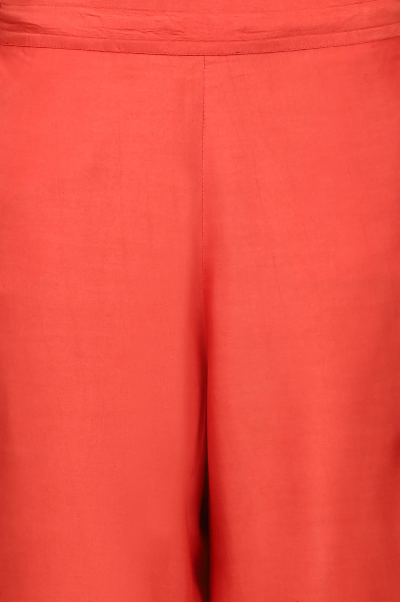Crimson Red Bold Floral Printed Organza Sleeveless Flared Kurta, Pants and Dupatta Set - Image 10