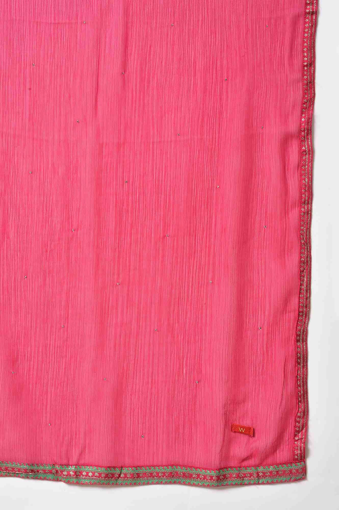 Dark Blue kurta With Pink Tights And Dupatta - Image 8
