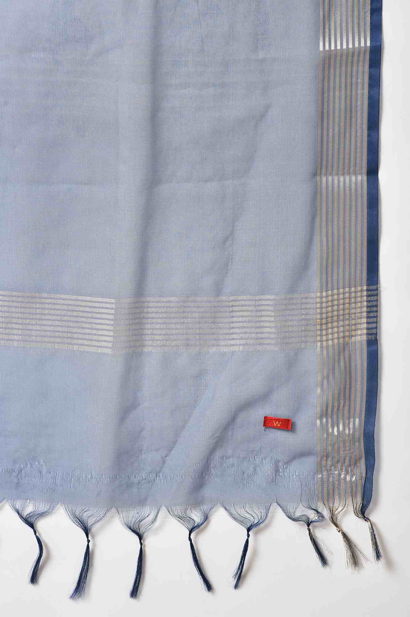 Dark Blue Organza Dupatta - Image 4
