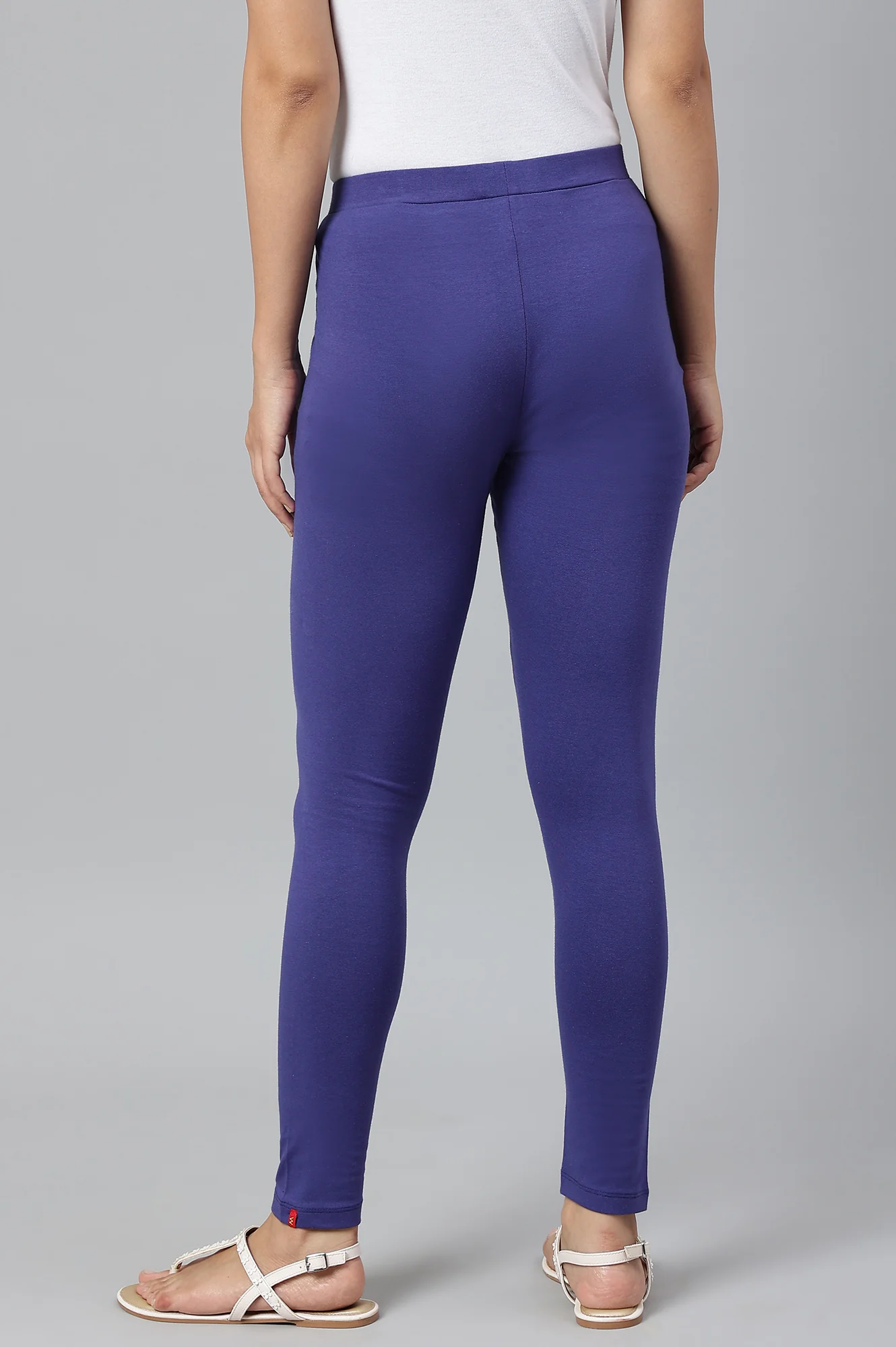 Dark Blue Solid Knitted Women Tights - Image 4