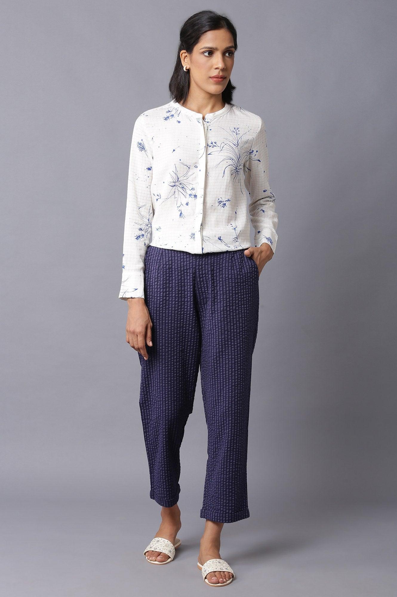 Dark Blue Stripe Slim Pants - Image 5