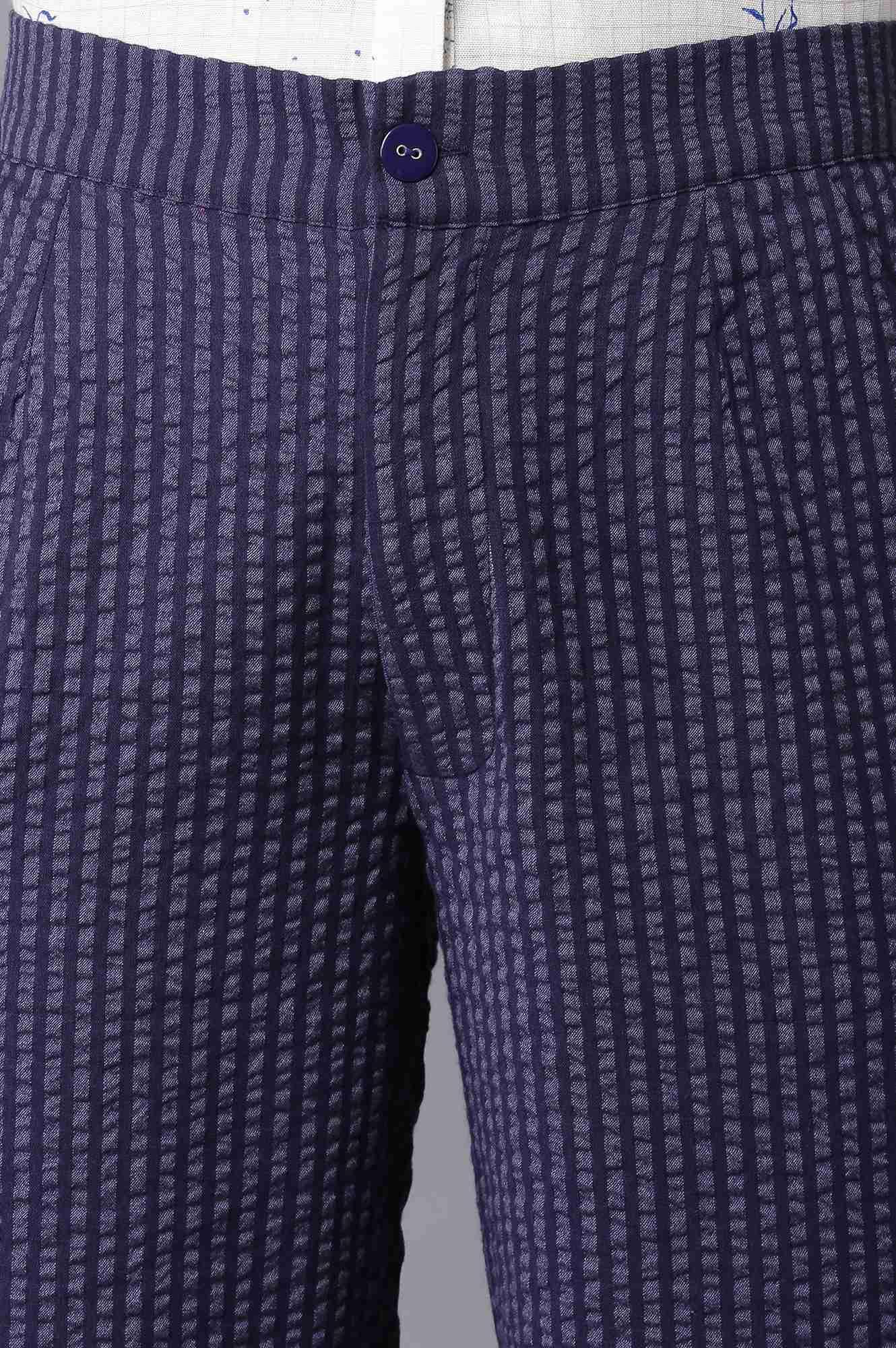 Dark Blue Stripe Slim Pants - Image 6