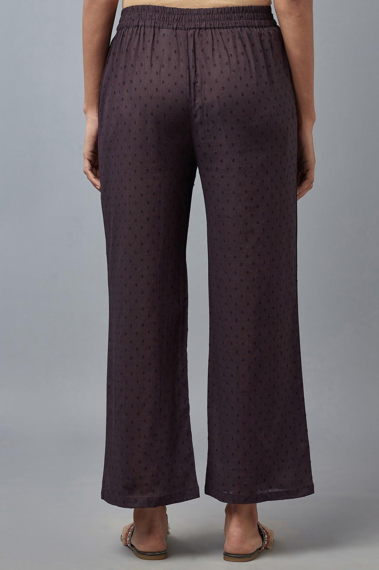 Dark Brown Fully Elastication Parallel Pants - Image 2