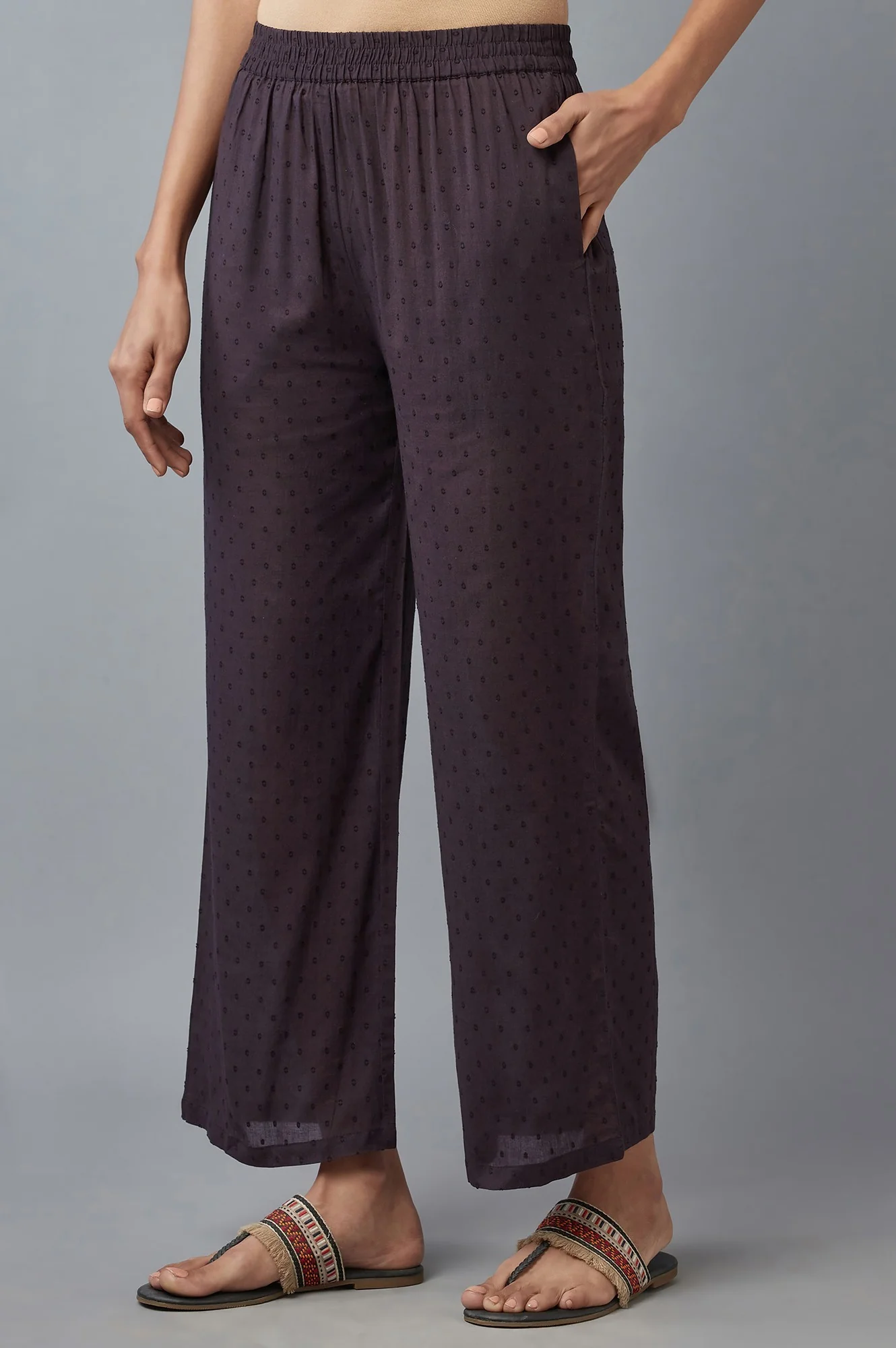 Dark Brown Printed Coins Rayon A-Line Kurta and Parallel Pant Set - Image 3