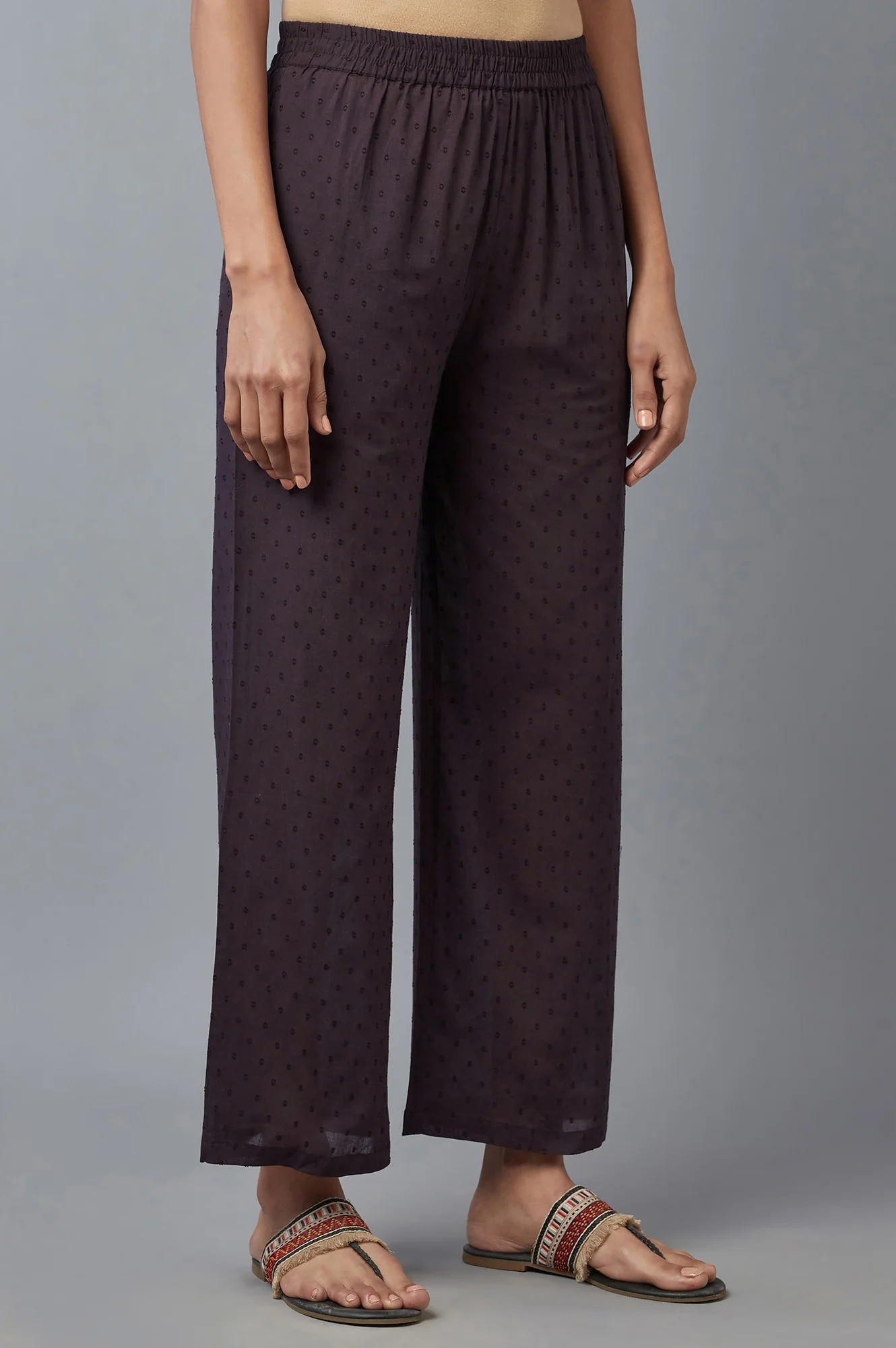 Dark Brown Printed Coins Rayon A-Line Kurta and Parallel Pant Set - Image 4