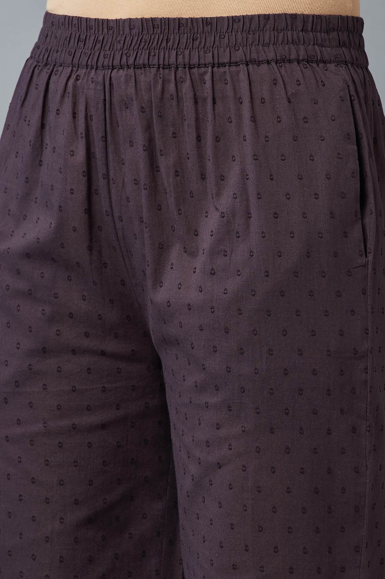 Dark Brown Printed Coins Rayon A-Line Kurta and Parallel Pant Set - Image 5