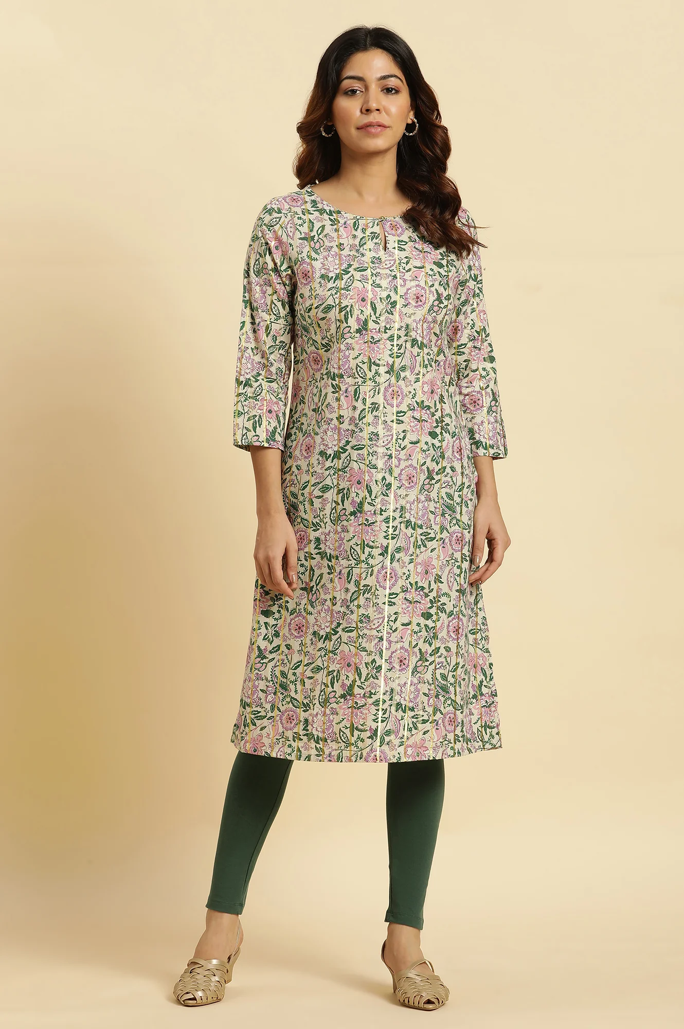 Dark Green Cotton Jersey Lycra Tights - Image 5