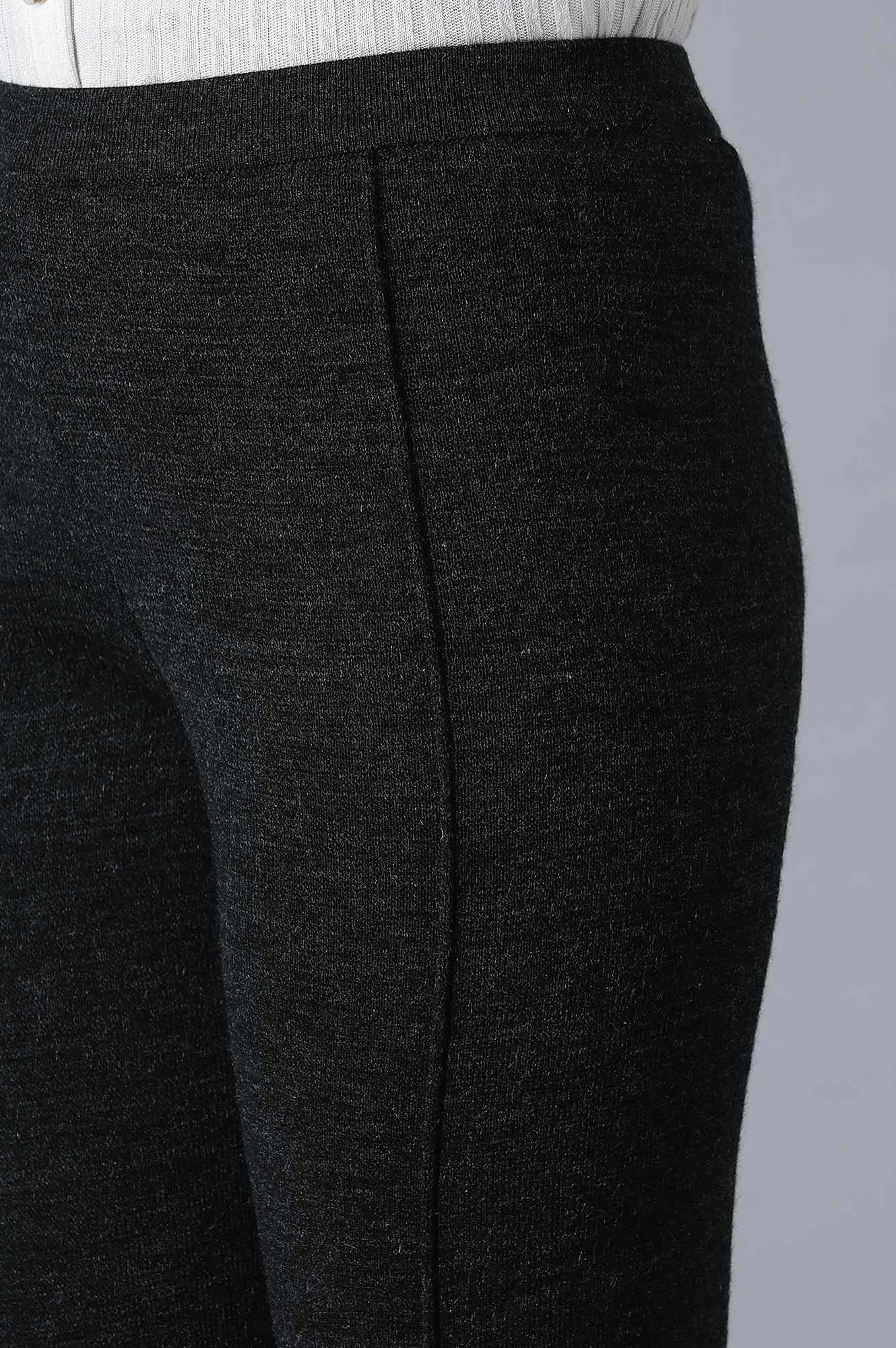 Dark Grey Pintuck Leggings - Image 6