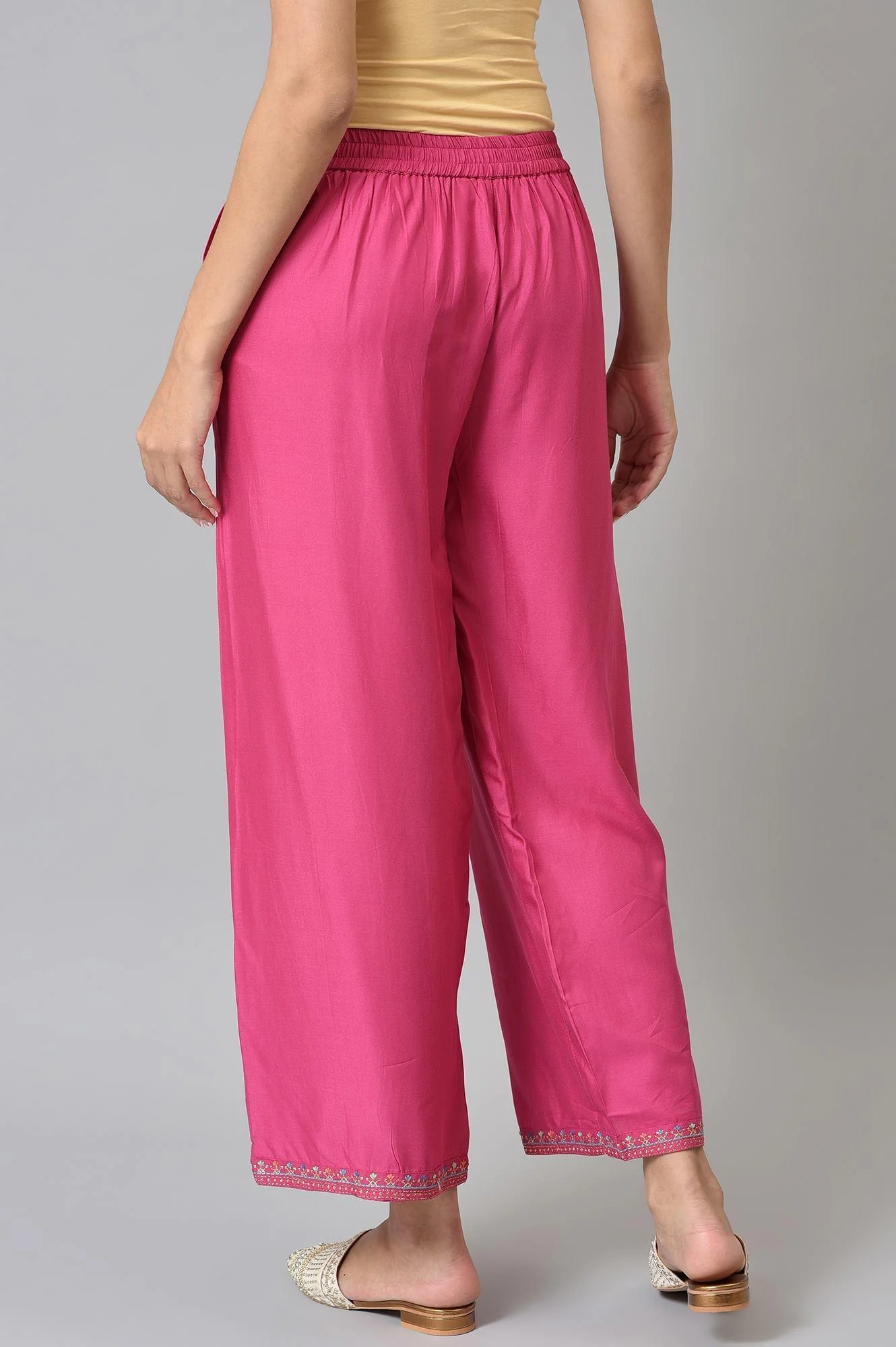 Dark Pink Festive Parallel Pants - Image 2
