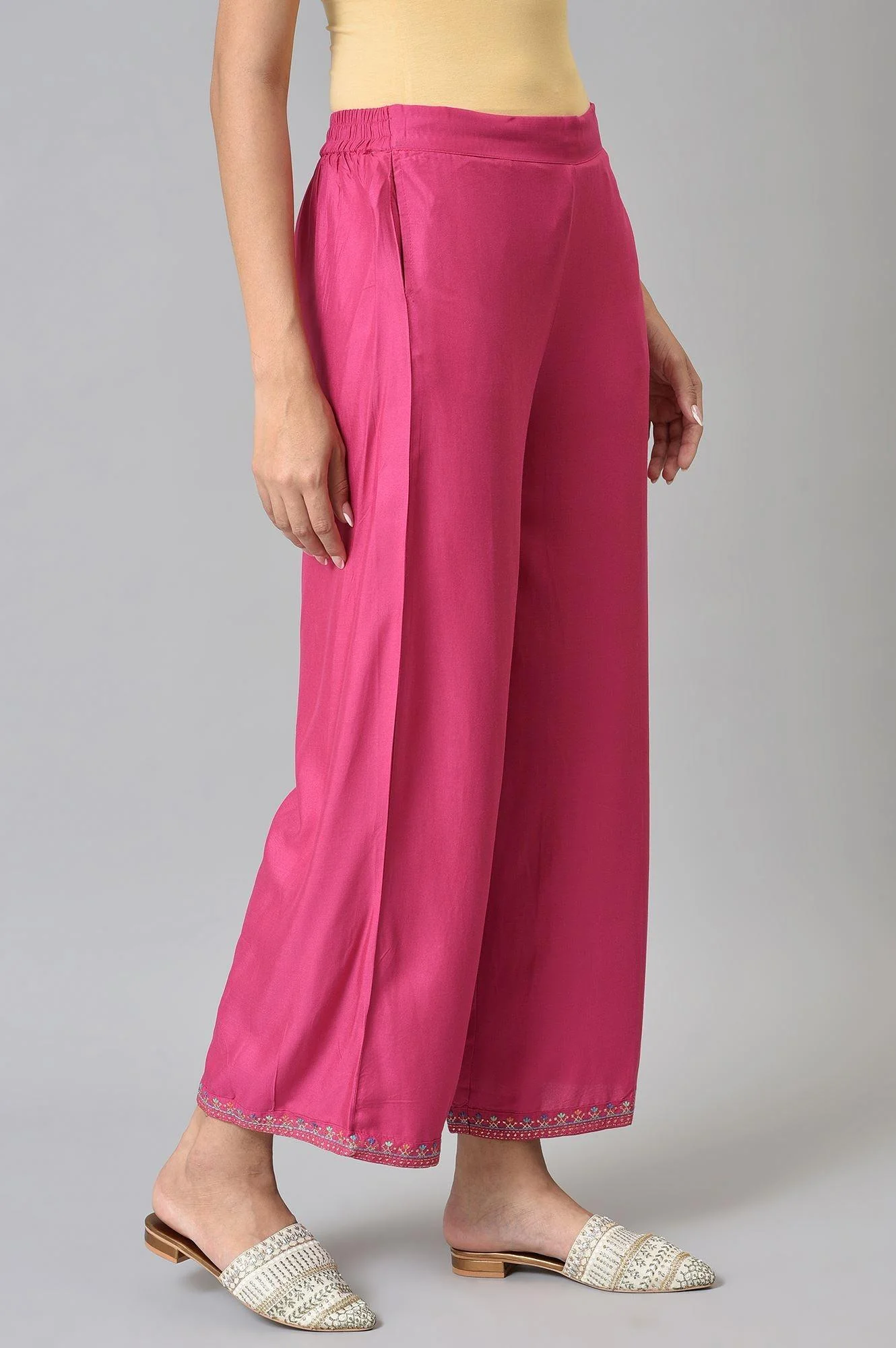 Dark Pink Festive Parallel Pants - Image 4
