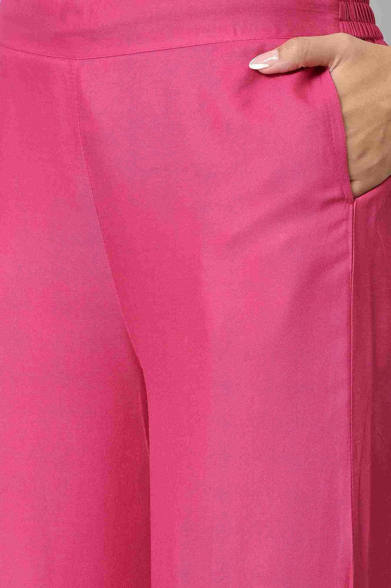 Dark Pink Festive Parallel Pants - Image 6