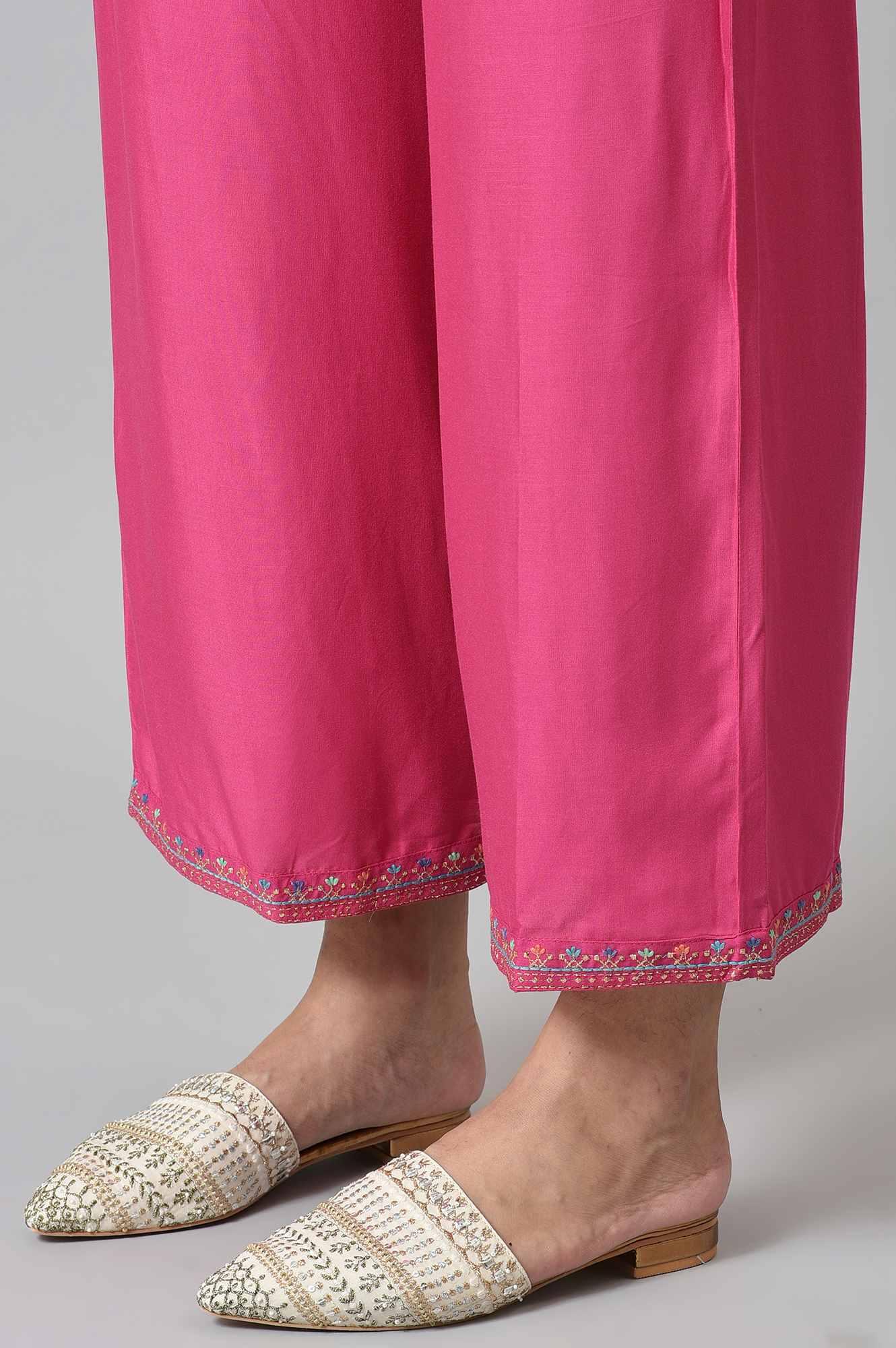 Dark Pink Festive Parallel Pants - Image 7