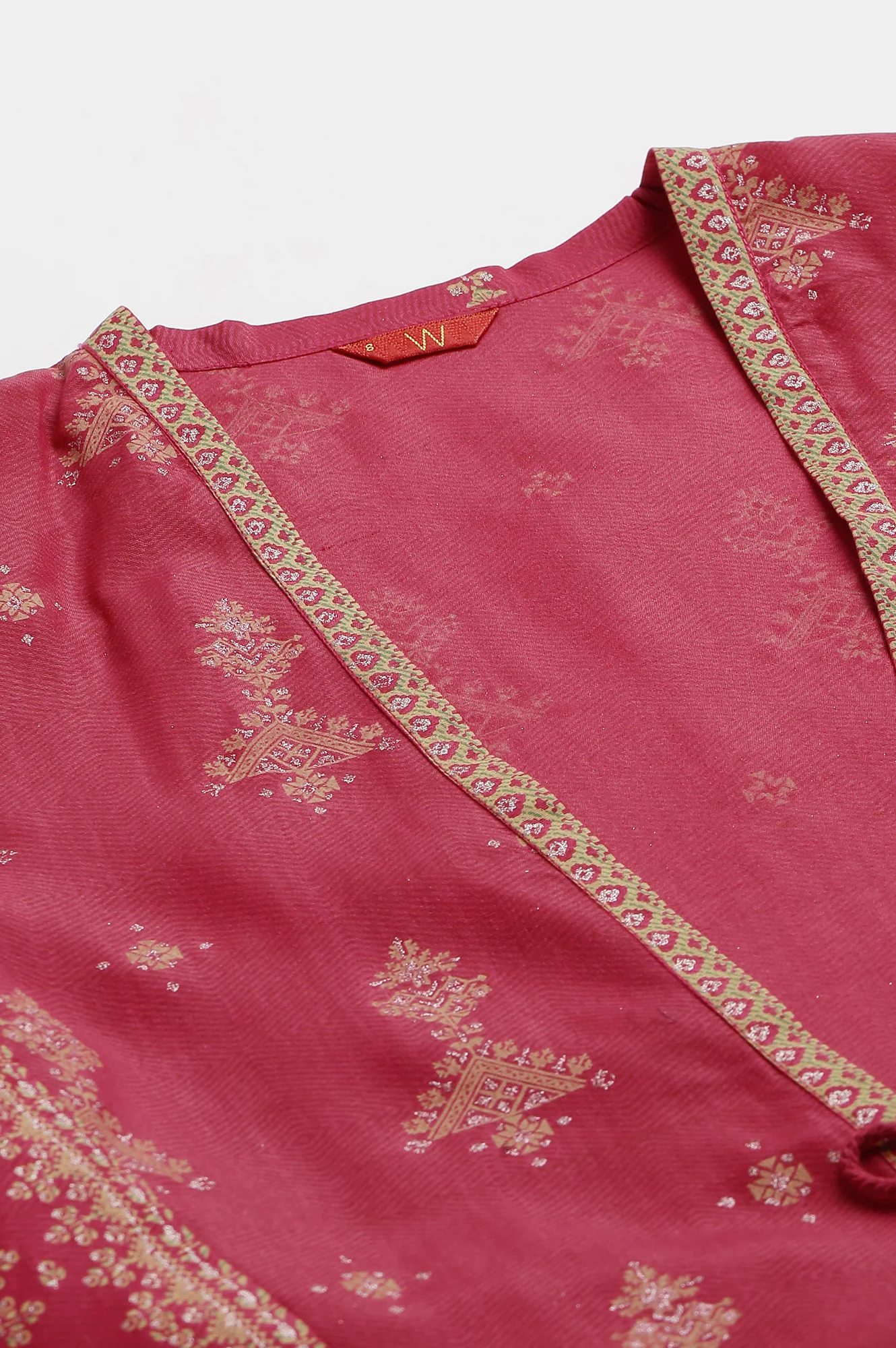 Dark Pink Glitter Flared Dress with Short Jacket Set - Image 2