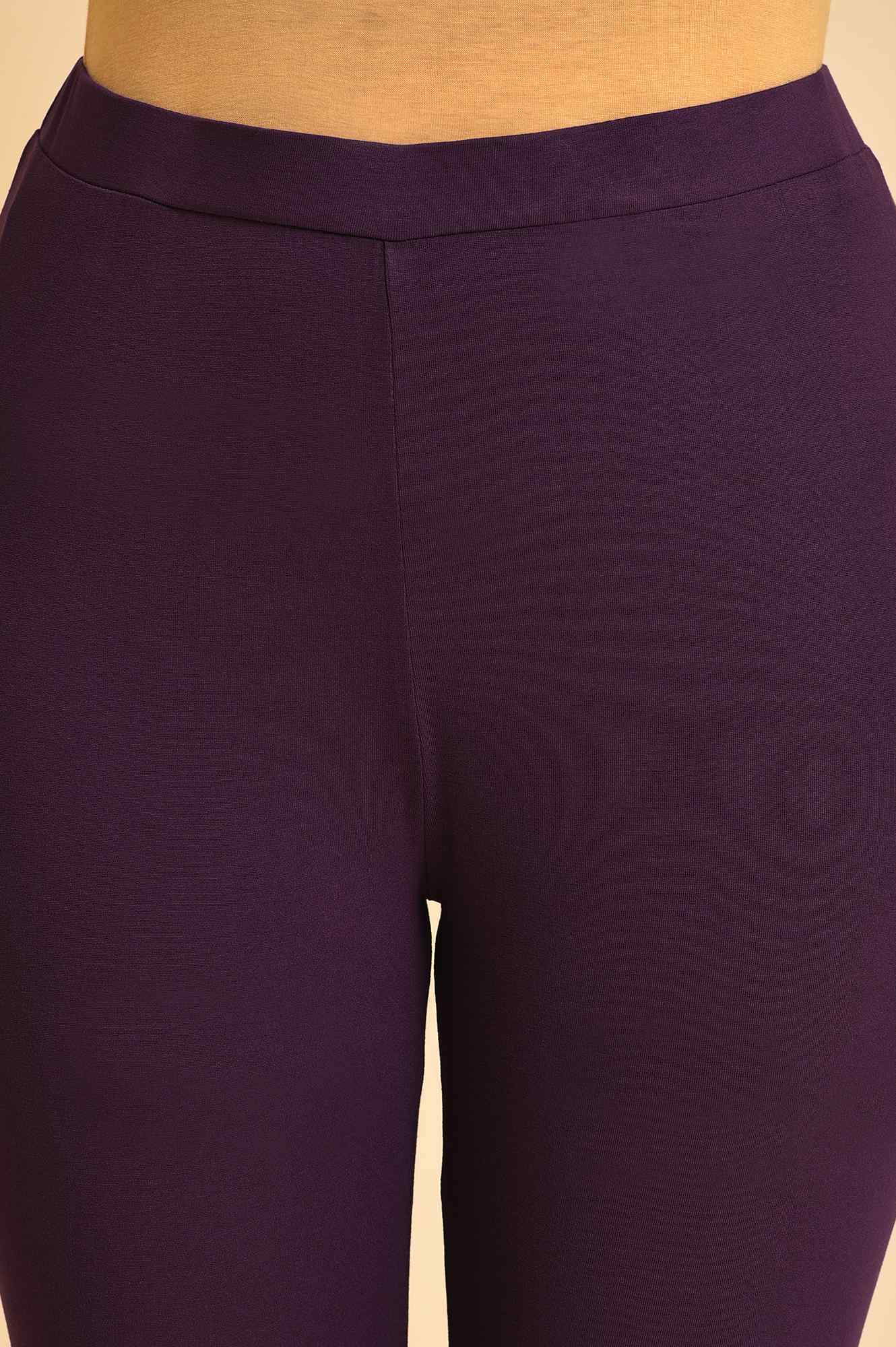 Dark Purple Solid Tights - Image 6