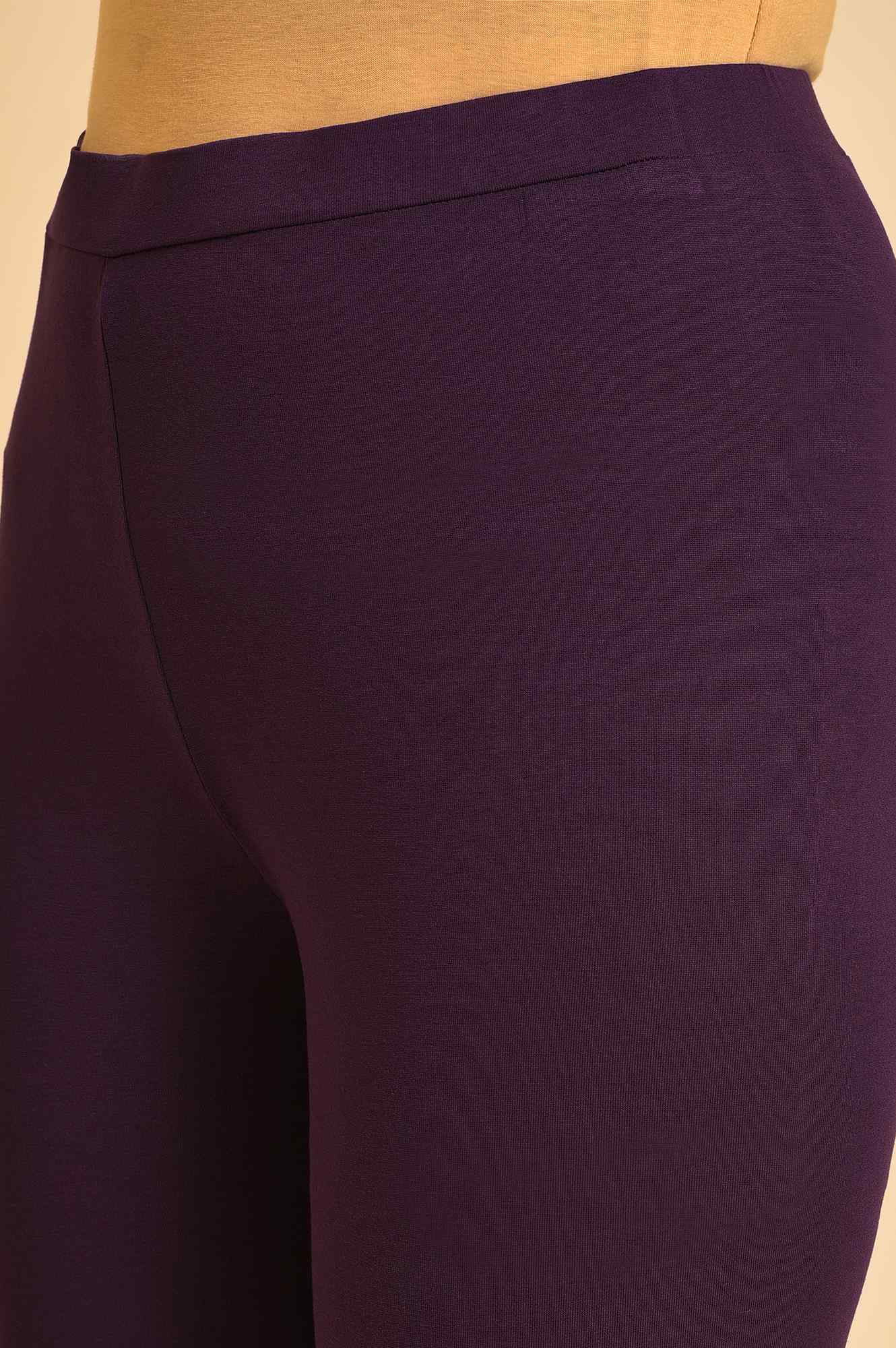 Dark Purple Solid Tights - Image 7
