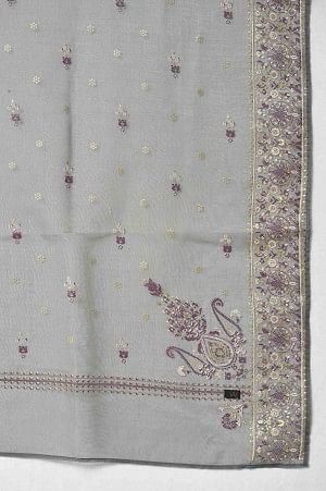 Dark Purple Velvet kurta With Grey Sharara And Dupatta - Image 8
