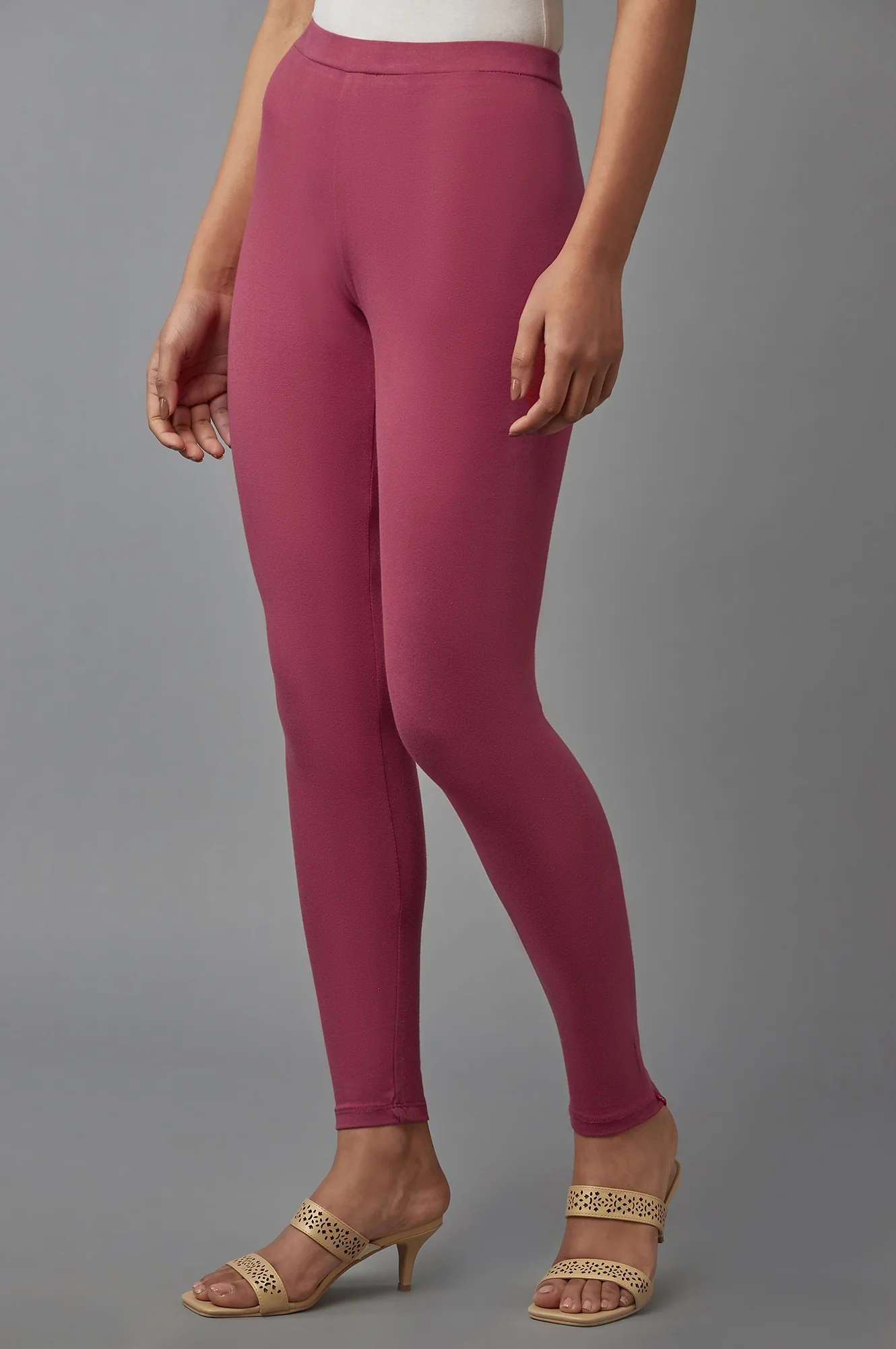 Dark Red Cotton Tights - Image 3