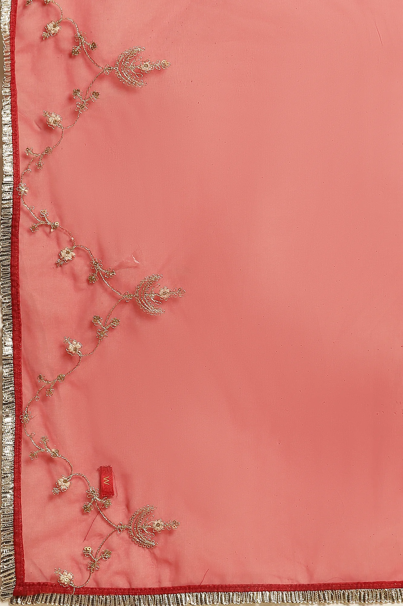 Dark Red Zari Embroidered Festive Kurta, Pant And Dupatta Set - Image 10