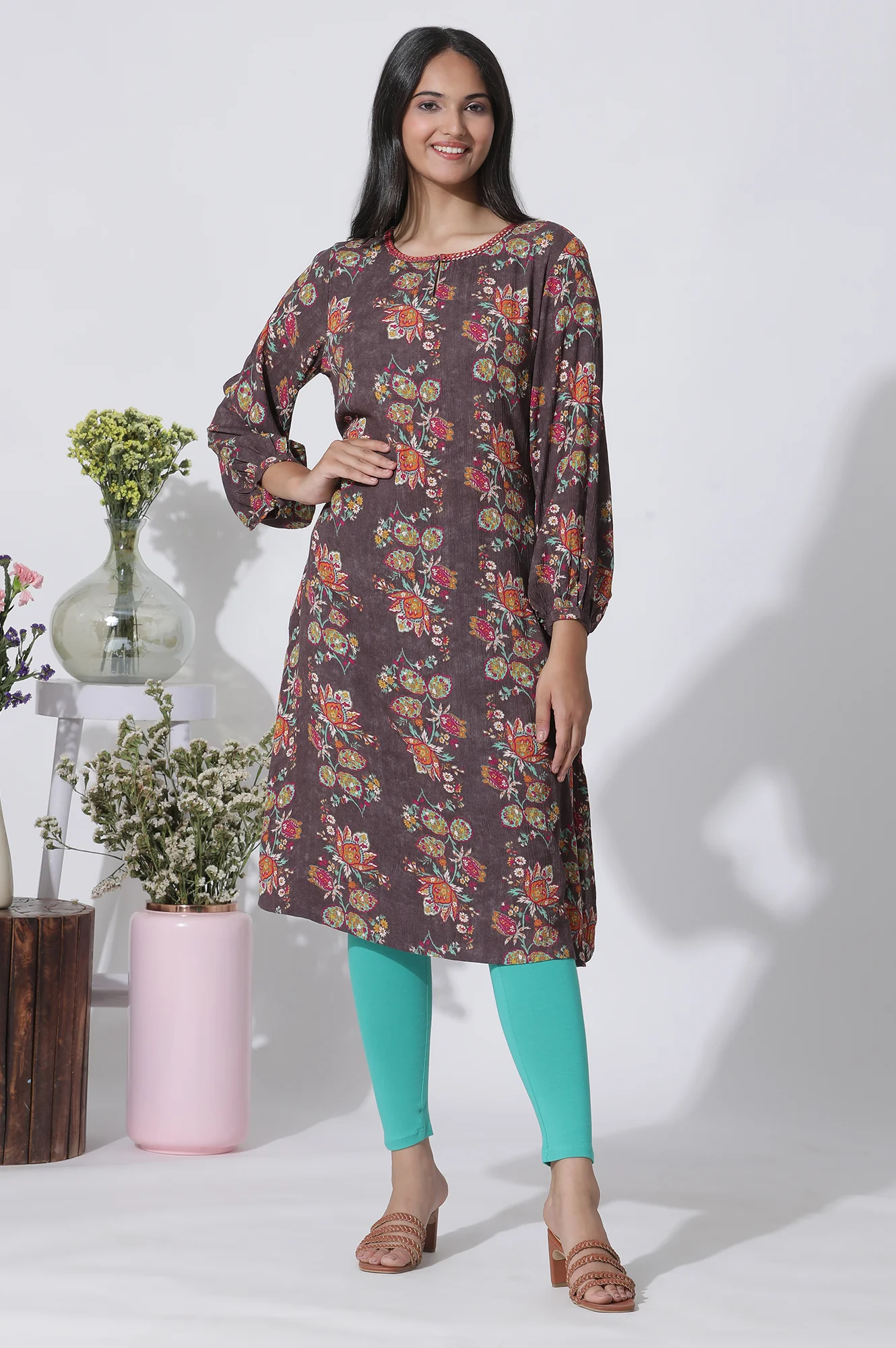 Dark Teal Cotton Lycra Tights - Image 5