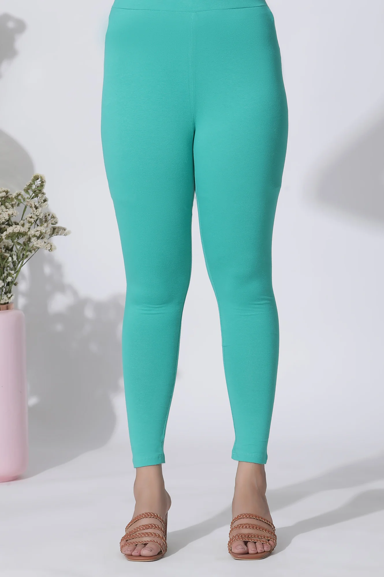 Dark Teal Cotton Lycra Tights - Image 6