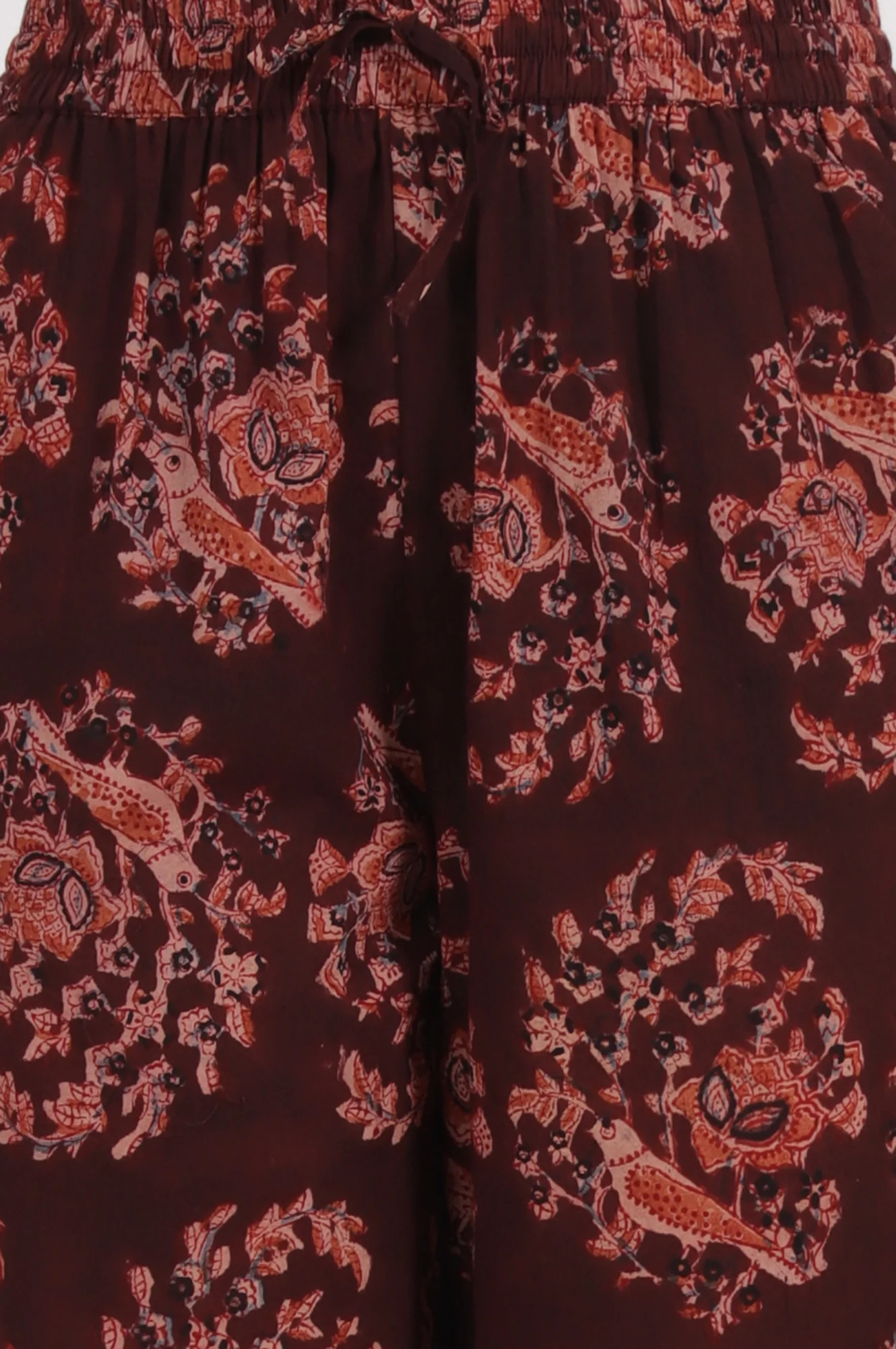Dark Wine Kalamkari Printed Kurta, Straight Pants and Dupatta Set - Image 9