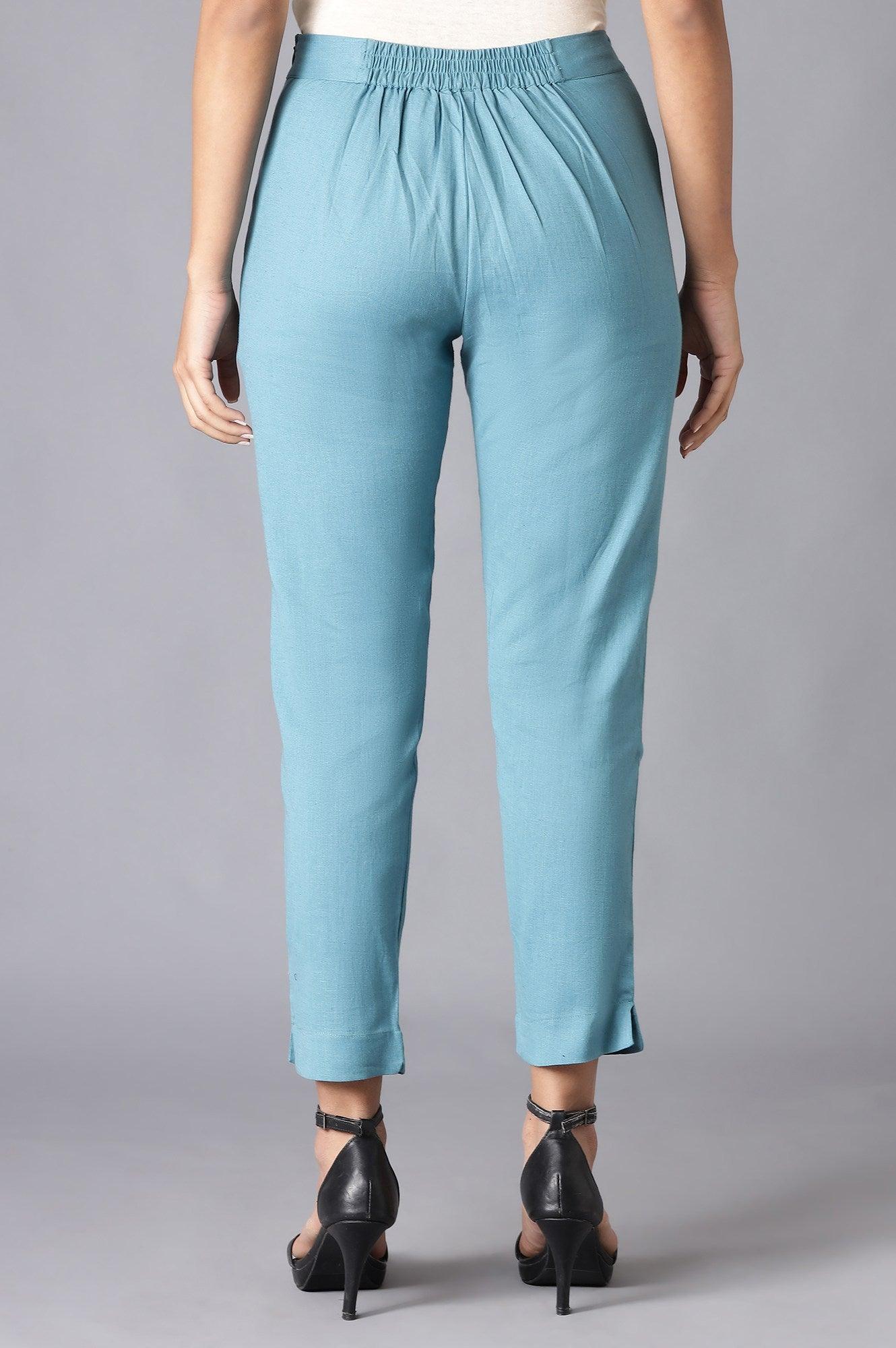 Darkteal Solid Slim Pants - Image 2
