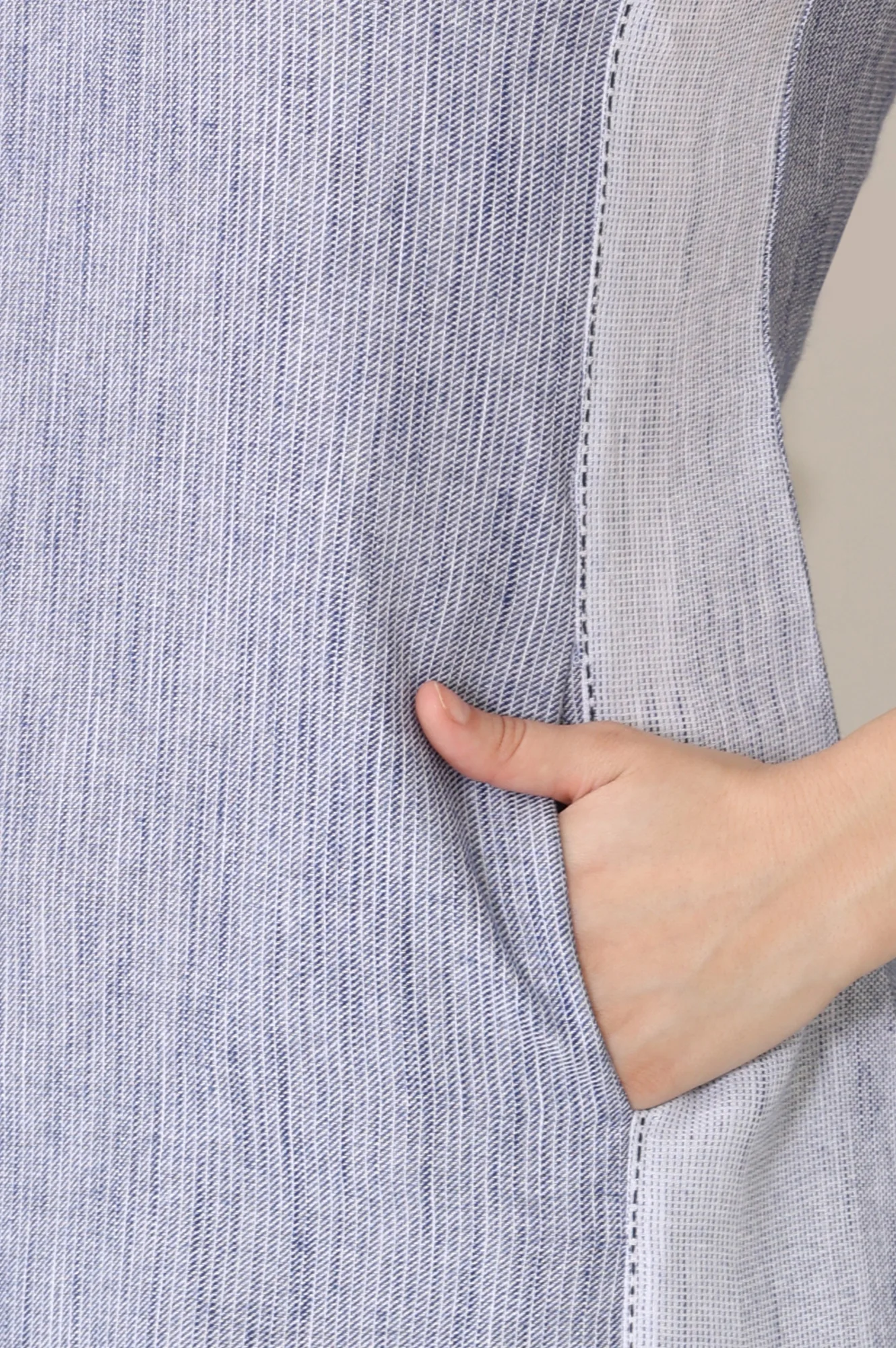 Deep Blue Yarn-Dyed Pure Cotton Sleeveless Tank Top - Image 7