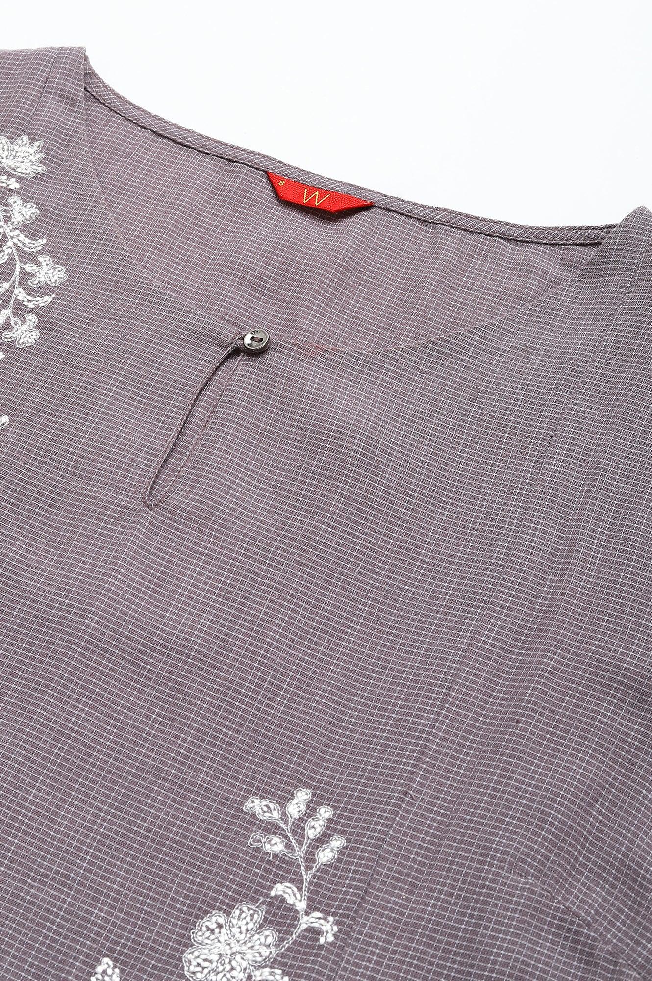 Dusk Purple Embroidered kurta - Image 2