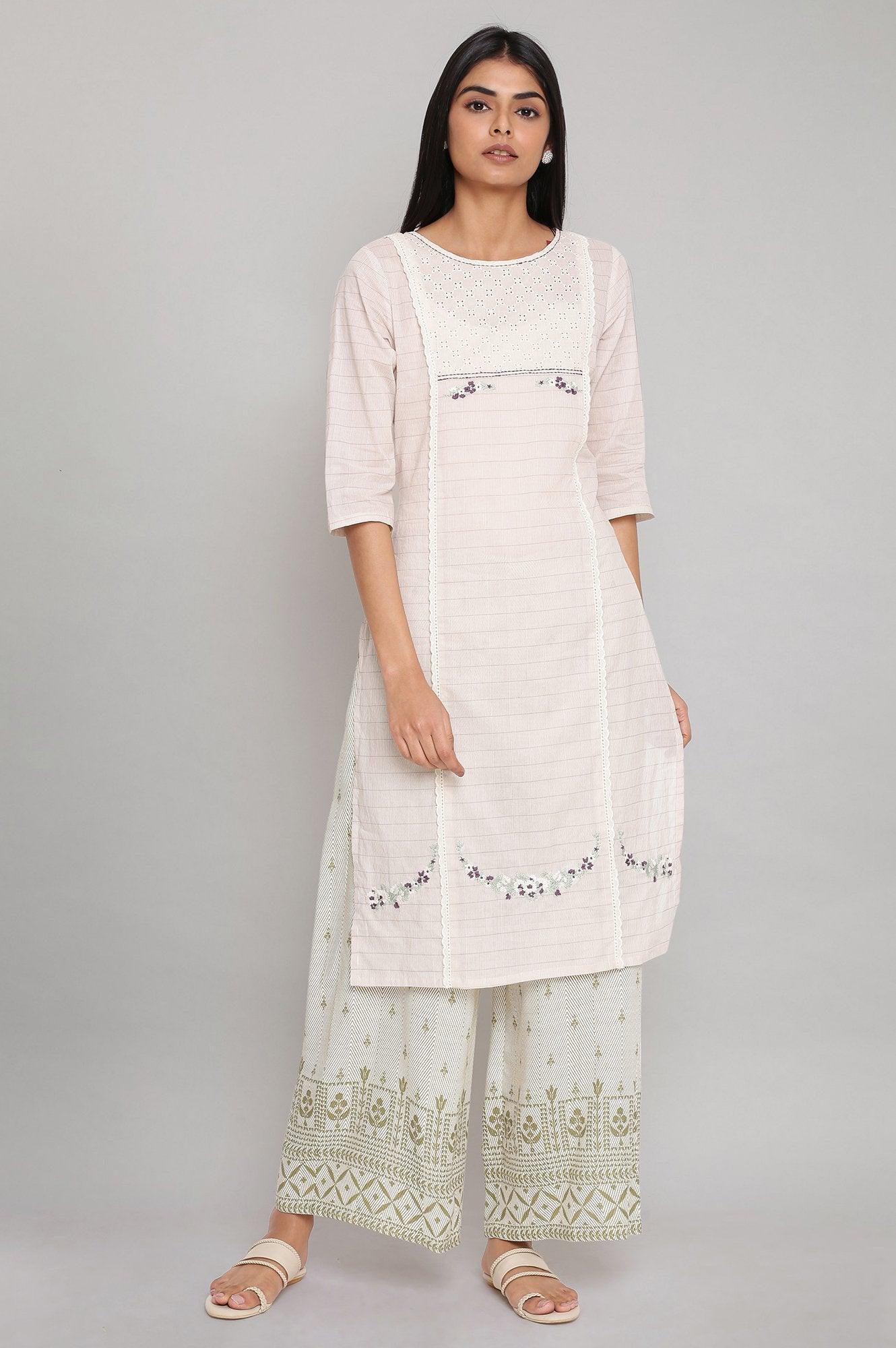 Ecru and Olive Printed Parallel Pants - Image 5