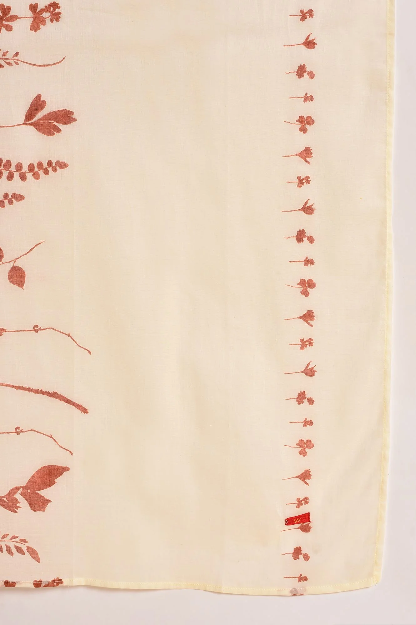 Ecru And Orange Printed Dupatta - Image 5